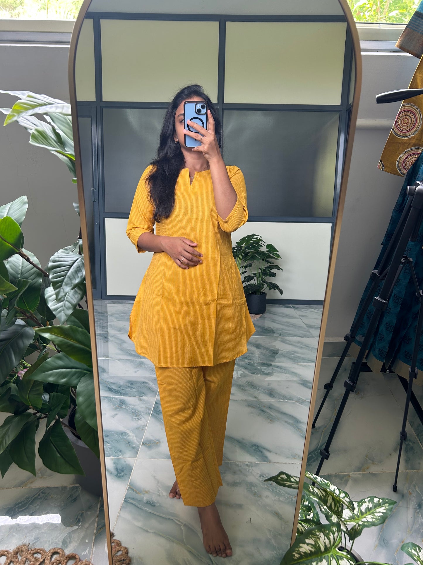 Heera - Yellow Kantha Night Suit