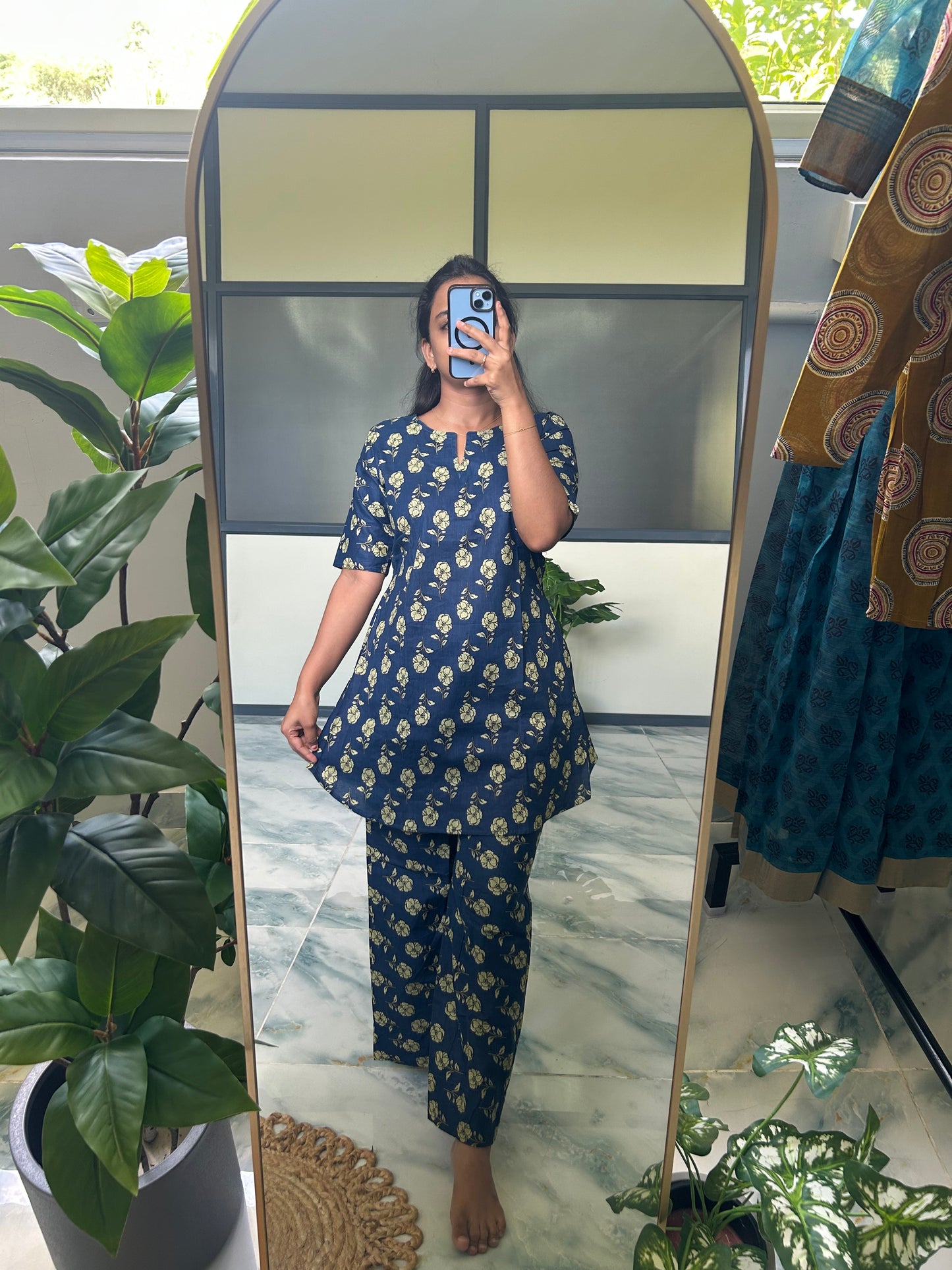 Heera - Teal BlueNight Suit