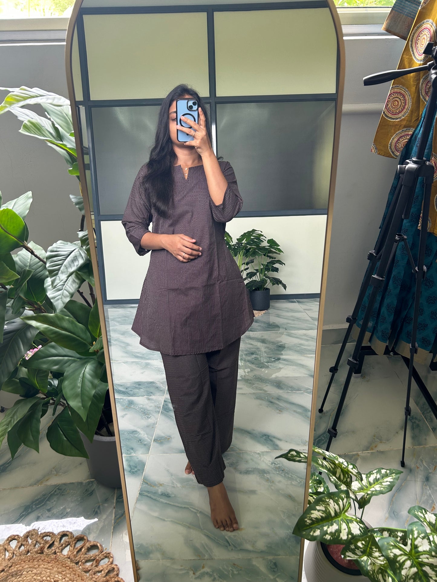 Heera - Brown Kantha Night Suit
