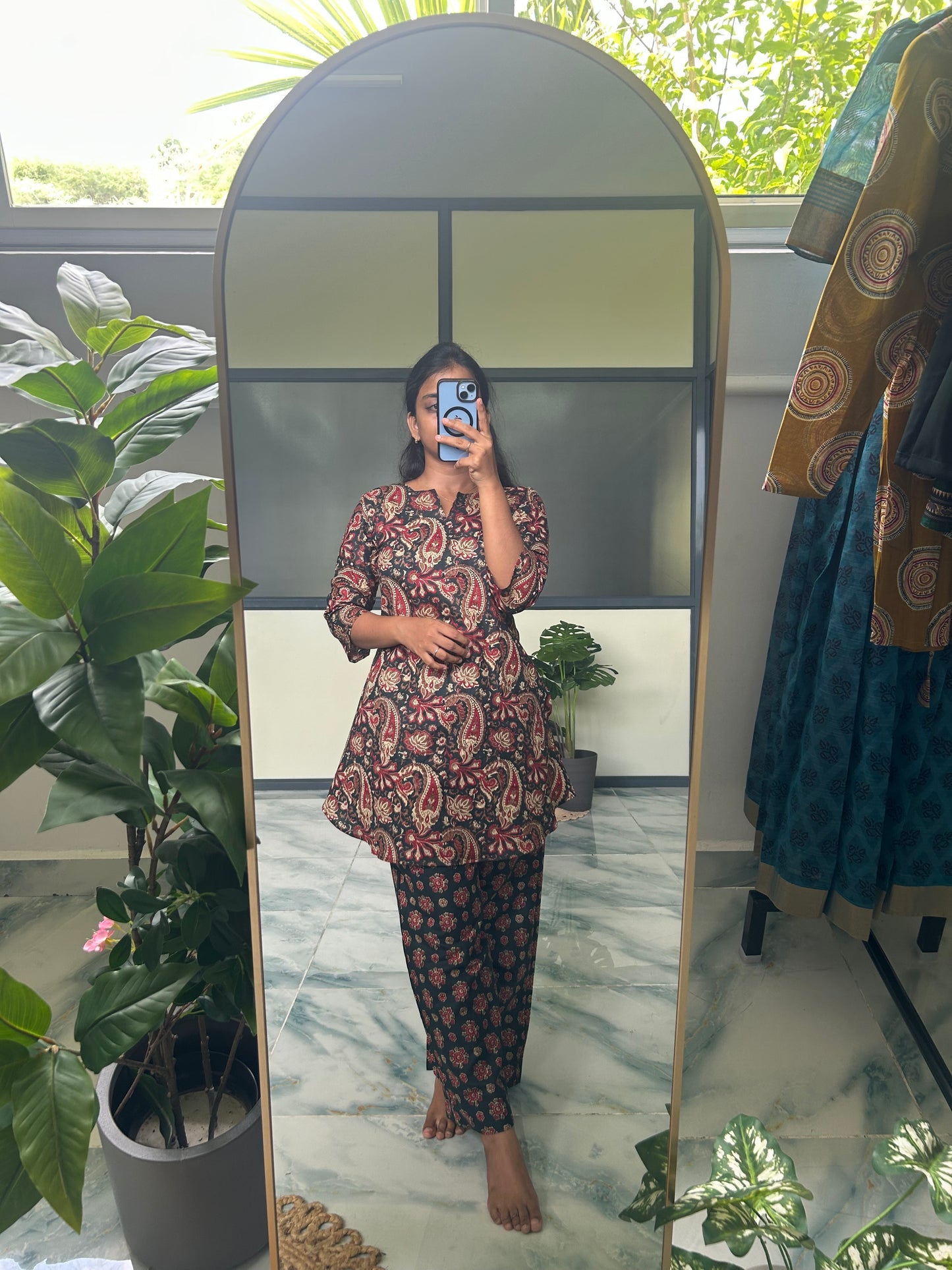 Heera - Dark Green Floral Night Suit