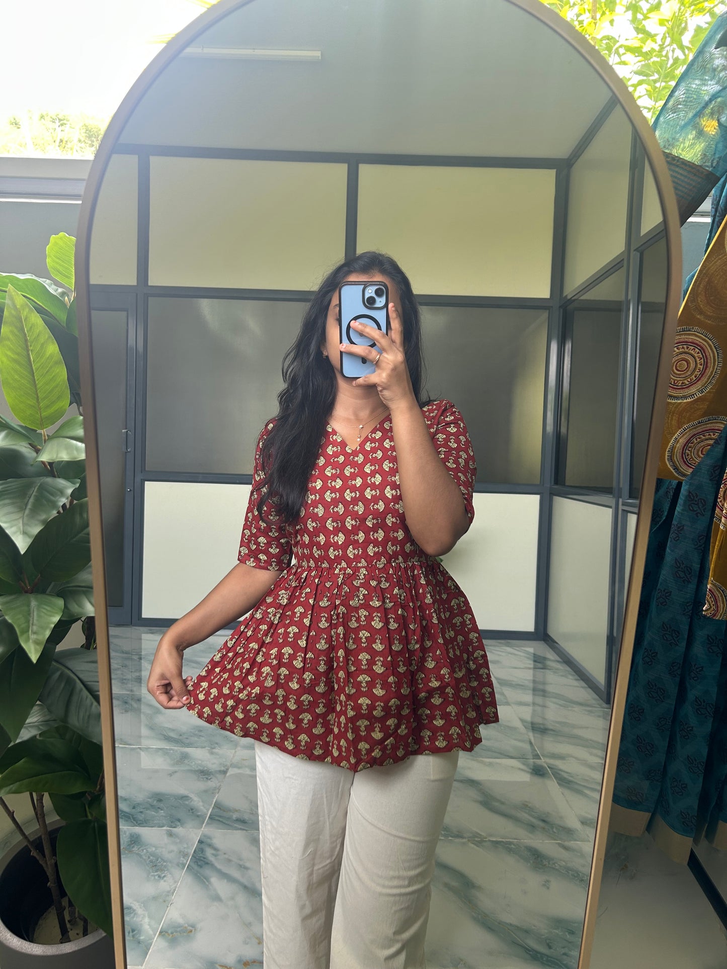 Isha - Maroon Peplum Top
