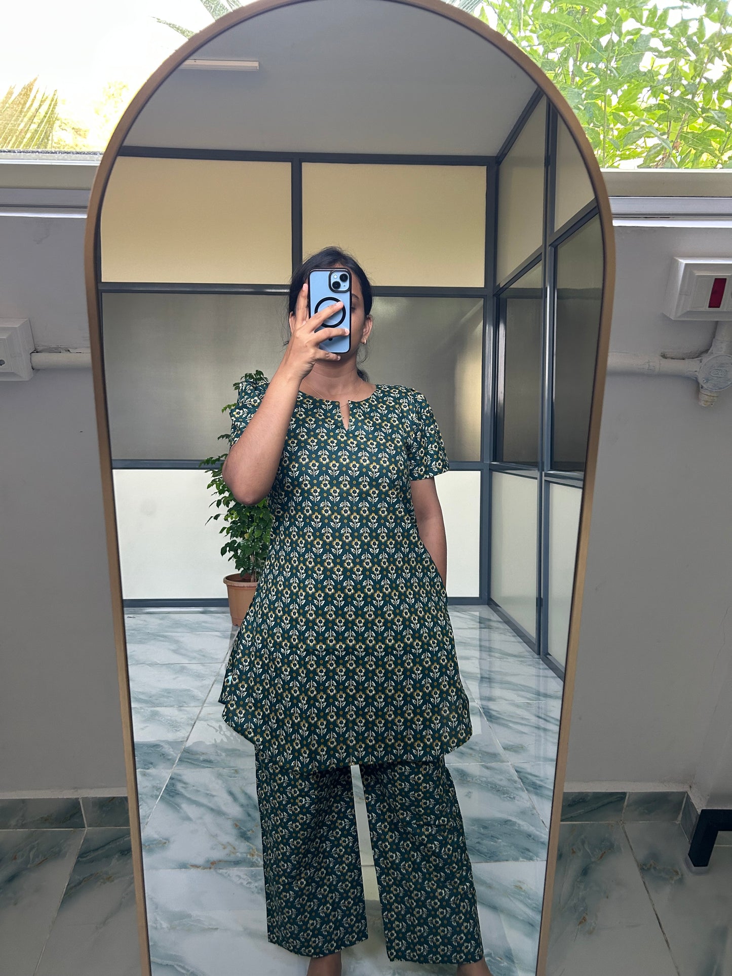 Heera - Green Floral Night Suit