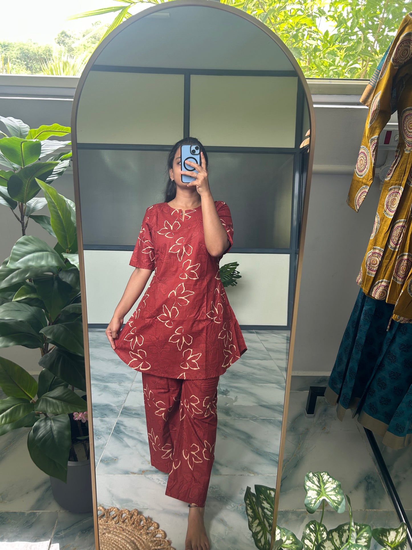 Heera - Brick Red Night Suit