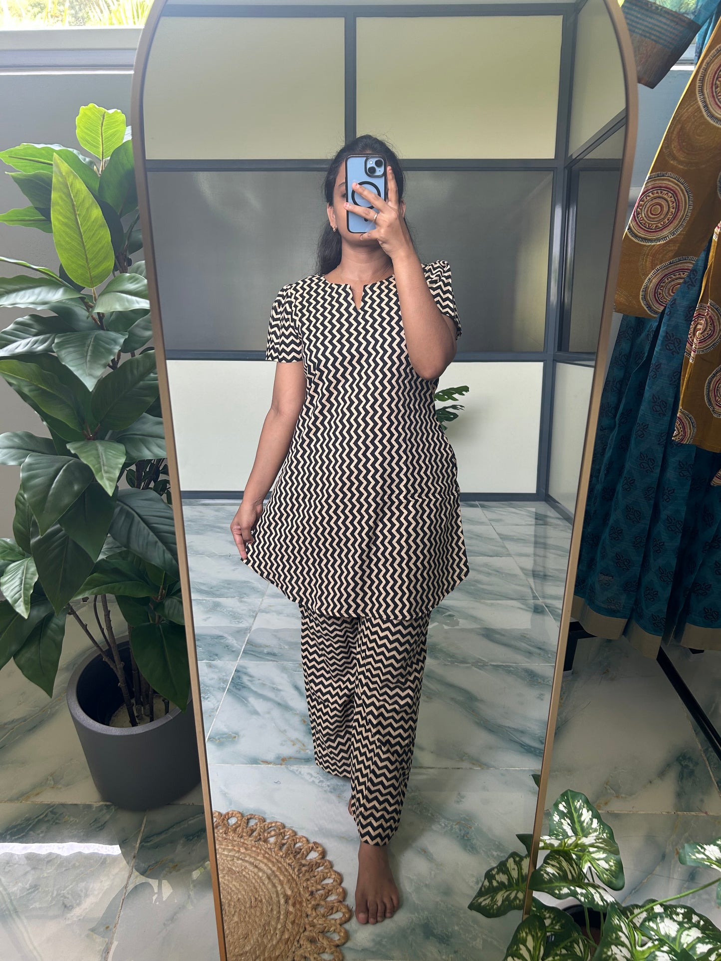 Heera - Black Zig Zag Night Suit