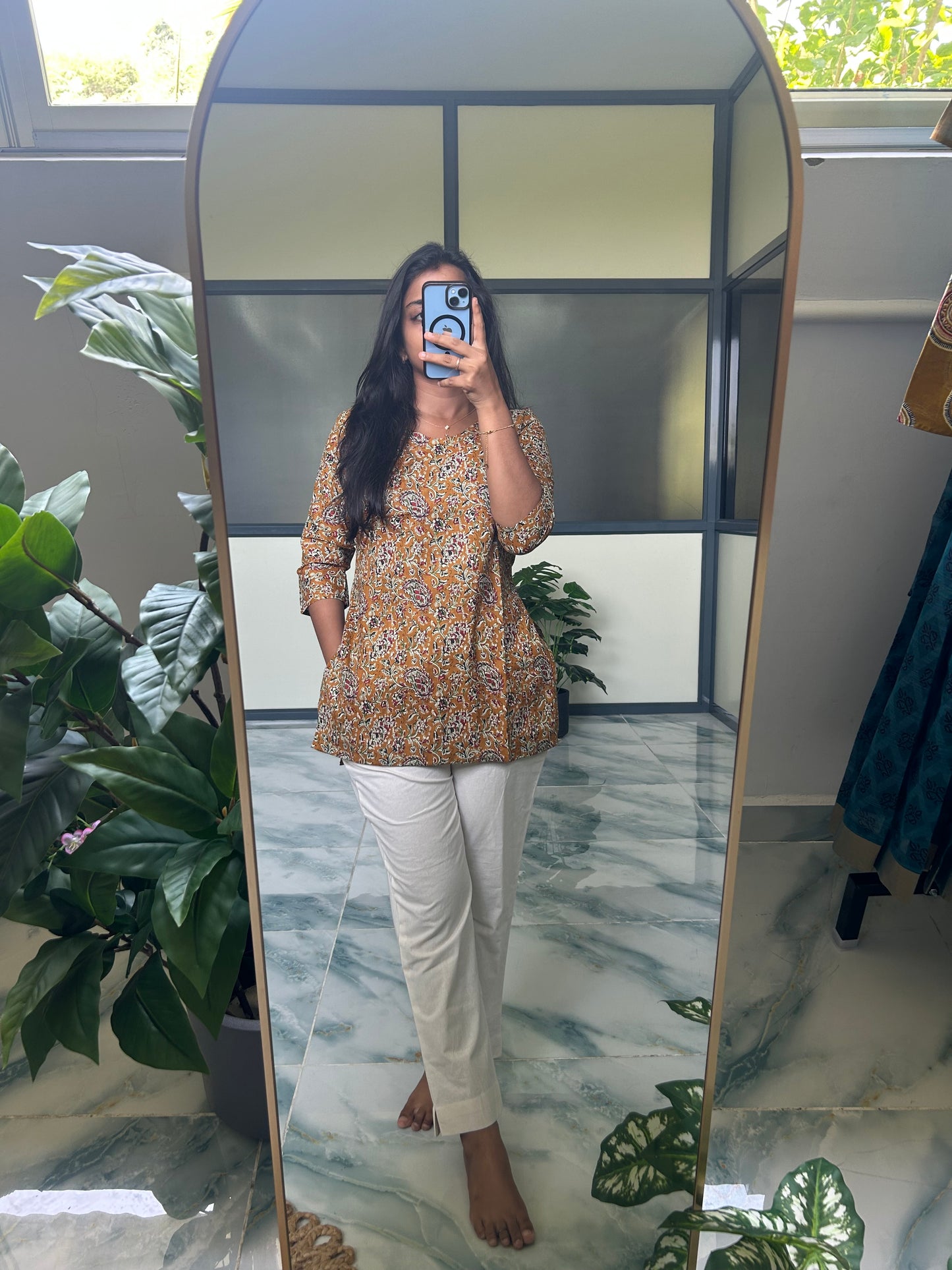 Meena - Mustard Short Top