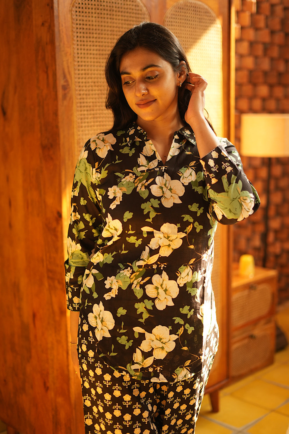 Riya - Black Full Sleeve Night Suit