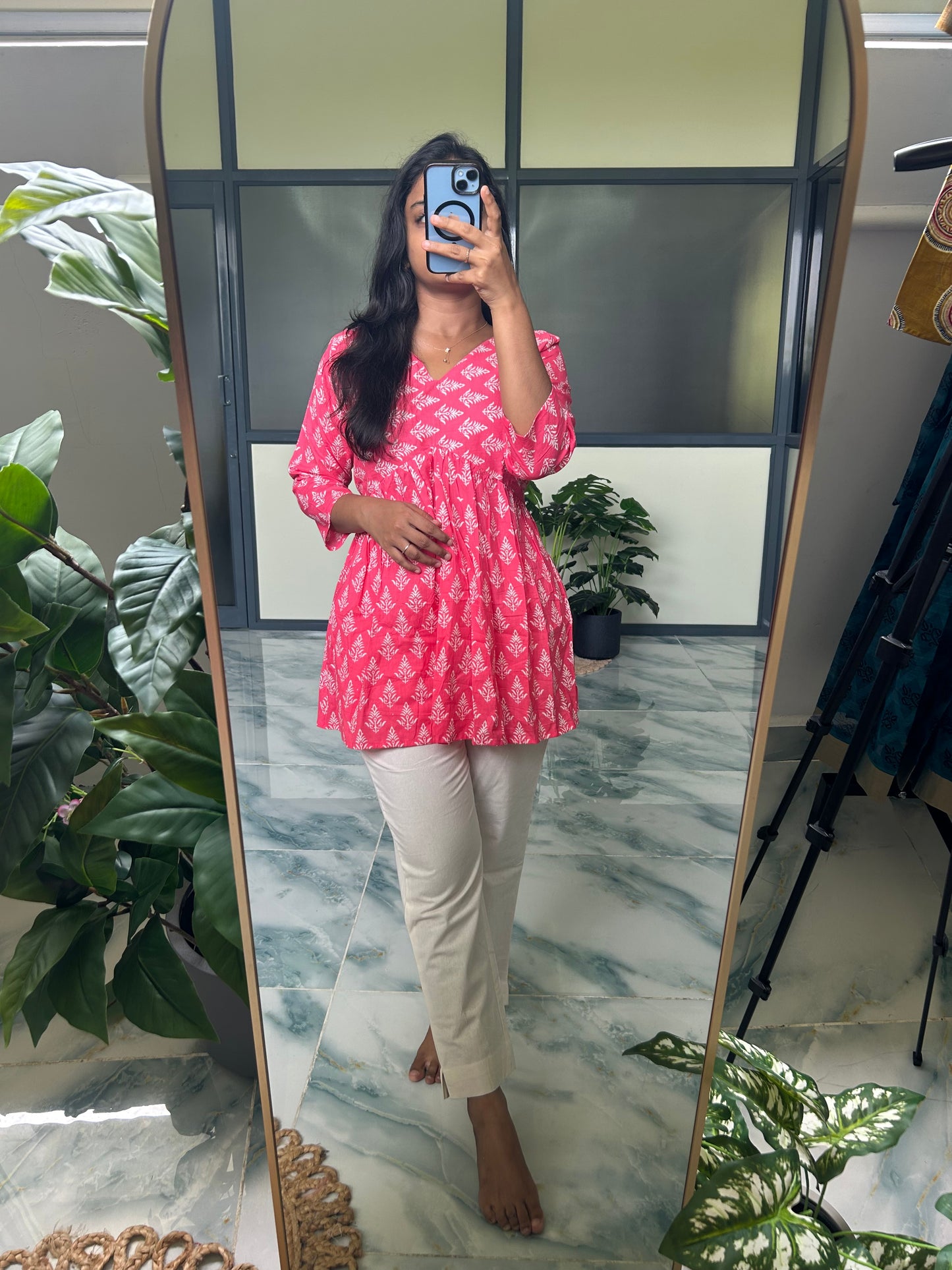 Monica - Pink Peplum Top