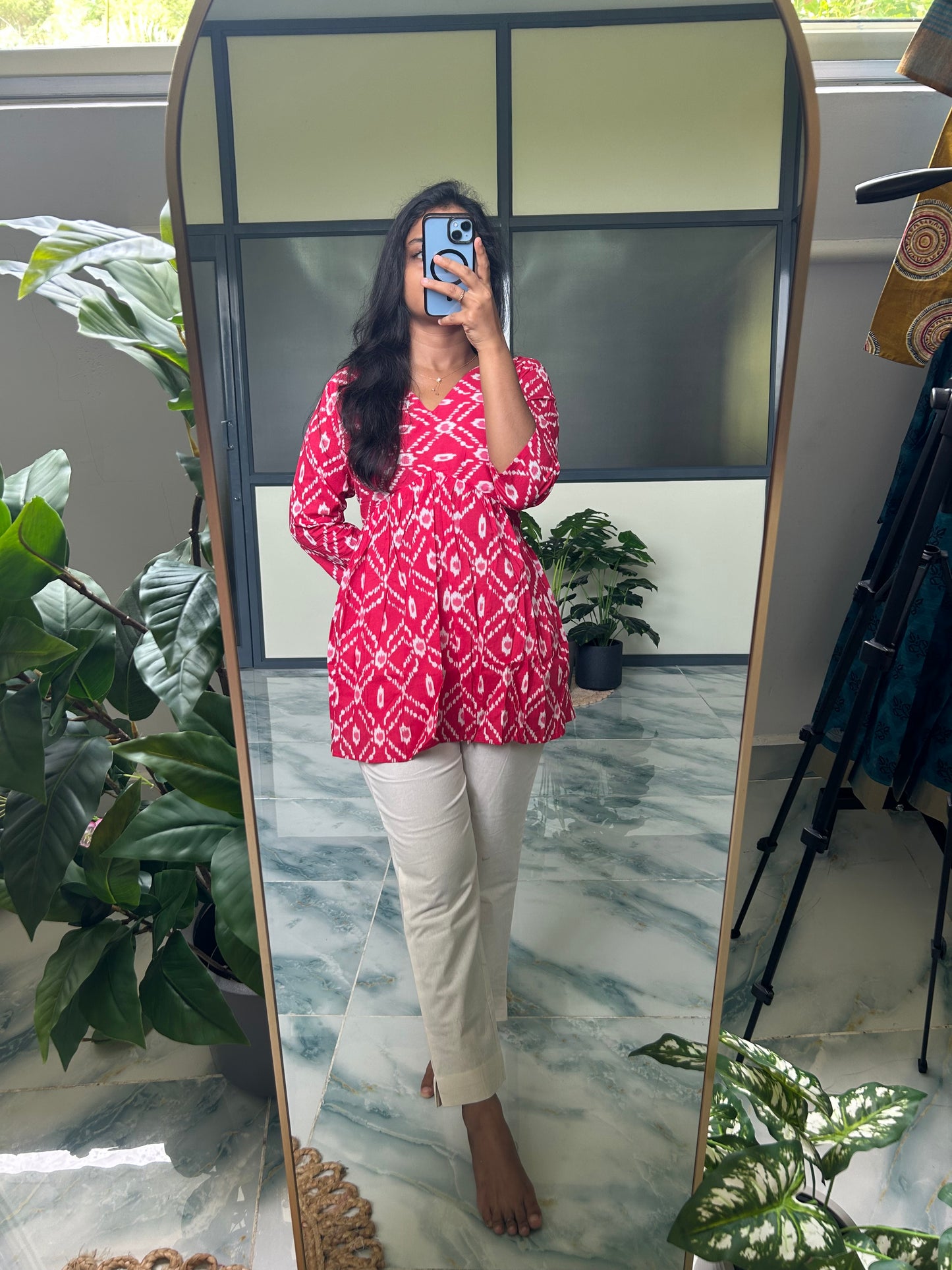 Monica - Dark Pink Peplum Top