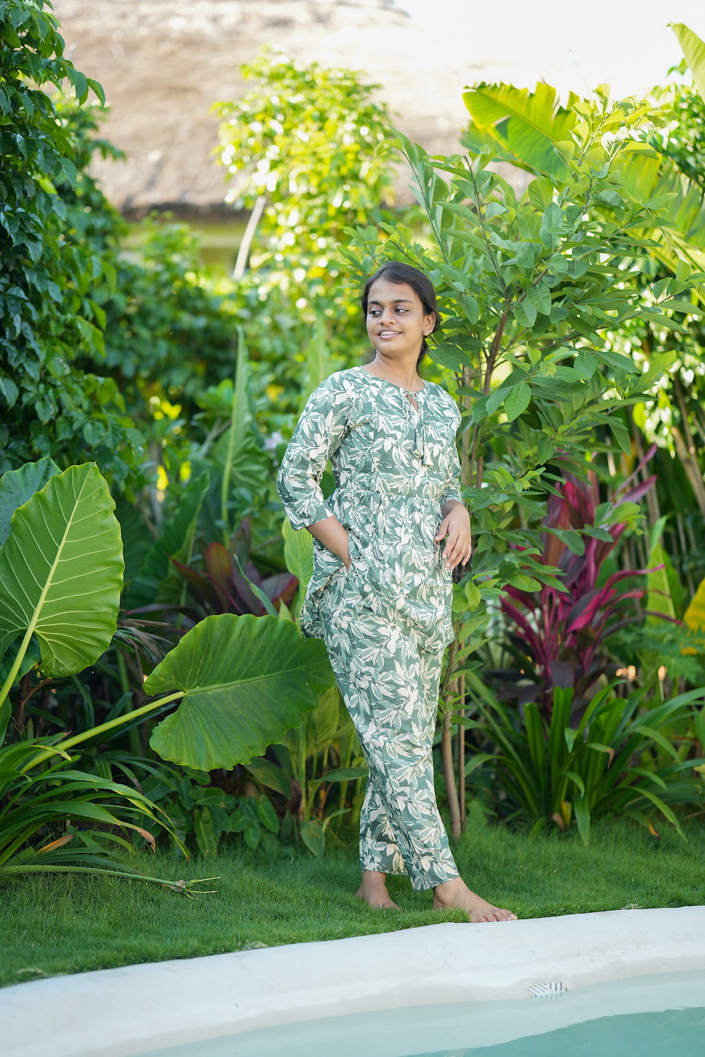 Ayla - Light Green Peplum Night Suit