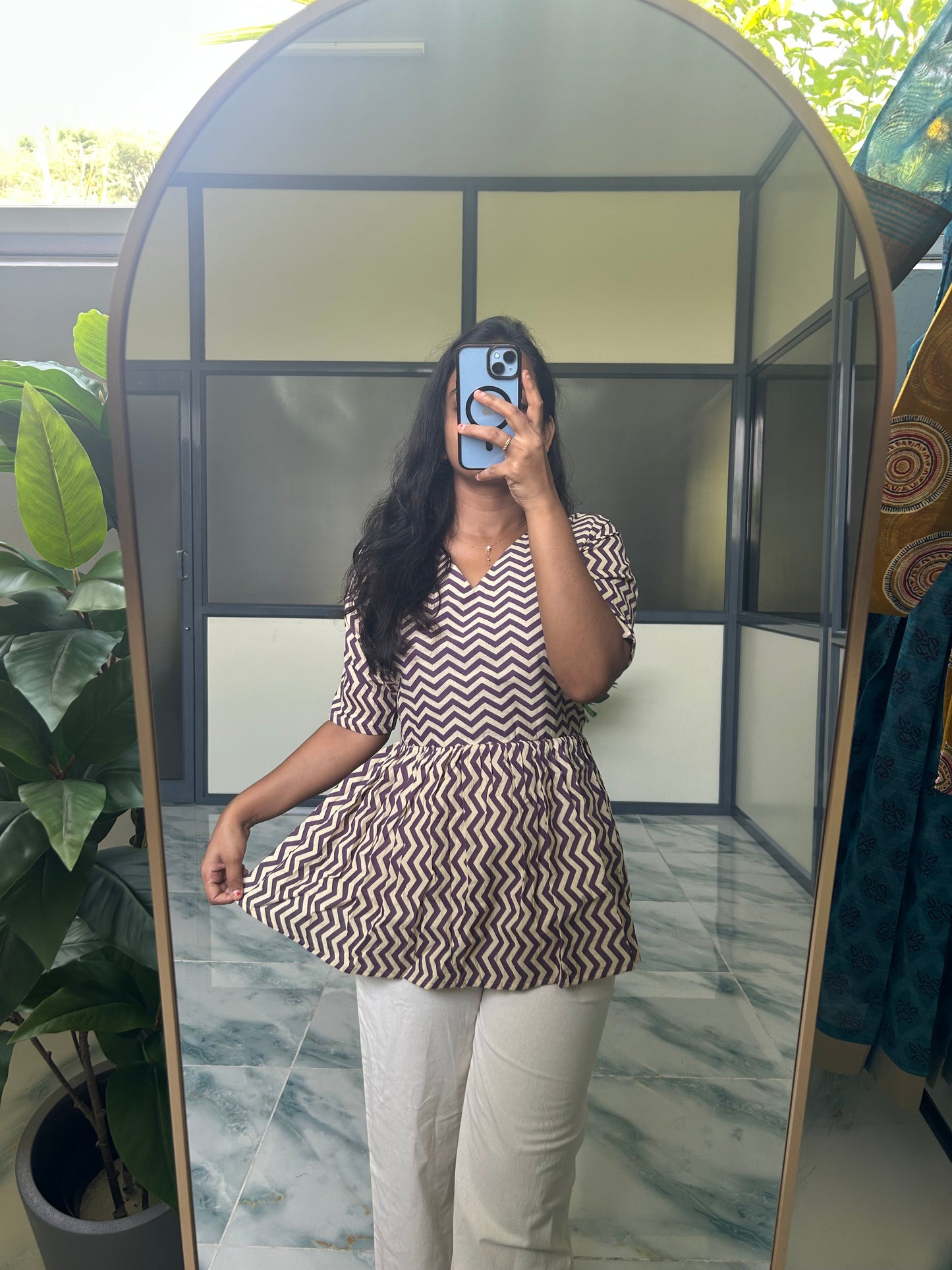 Isha - Lilac Peplum Top