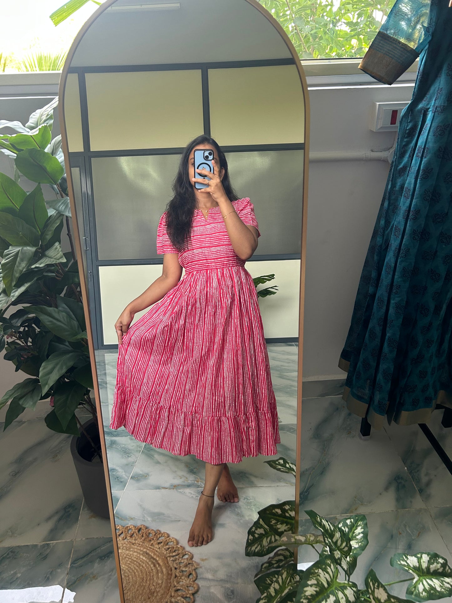 Harsha- Pink Midi Dress