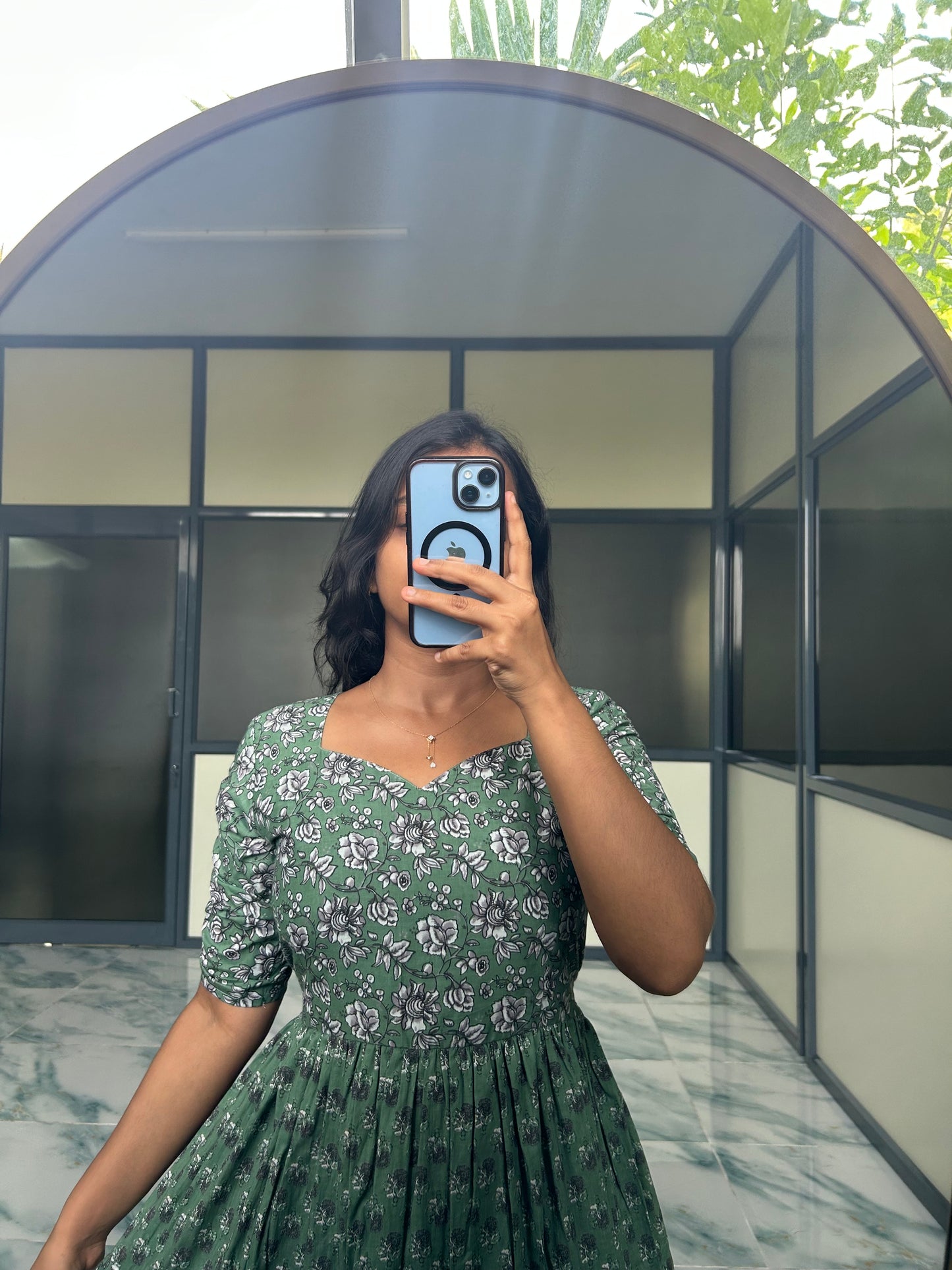Jessie - Olive Green Midi Dress
