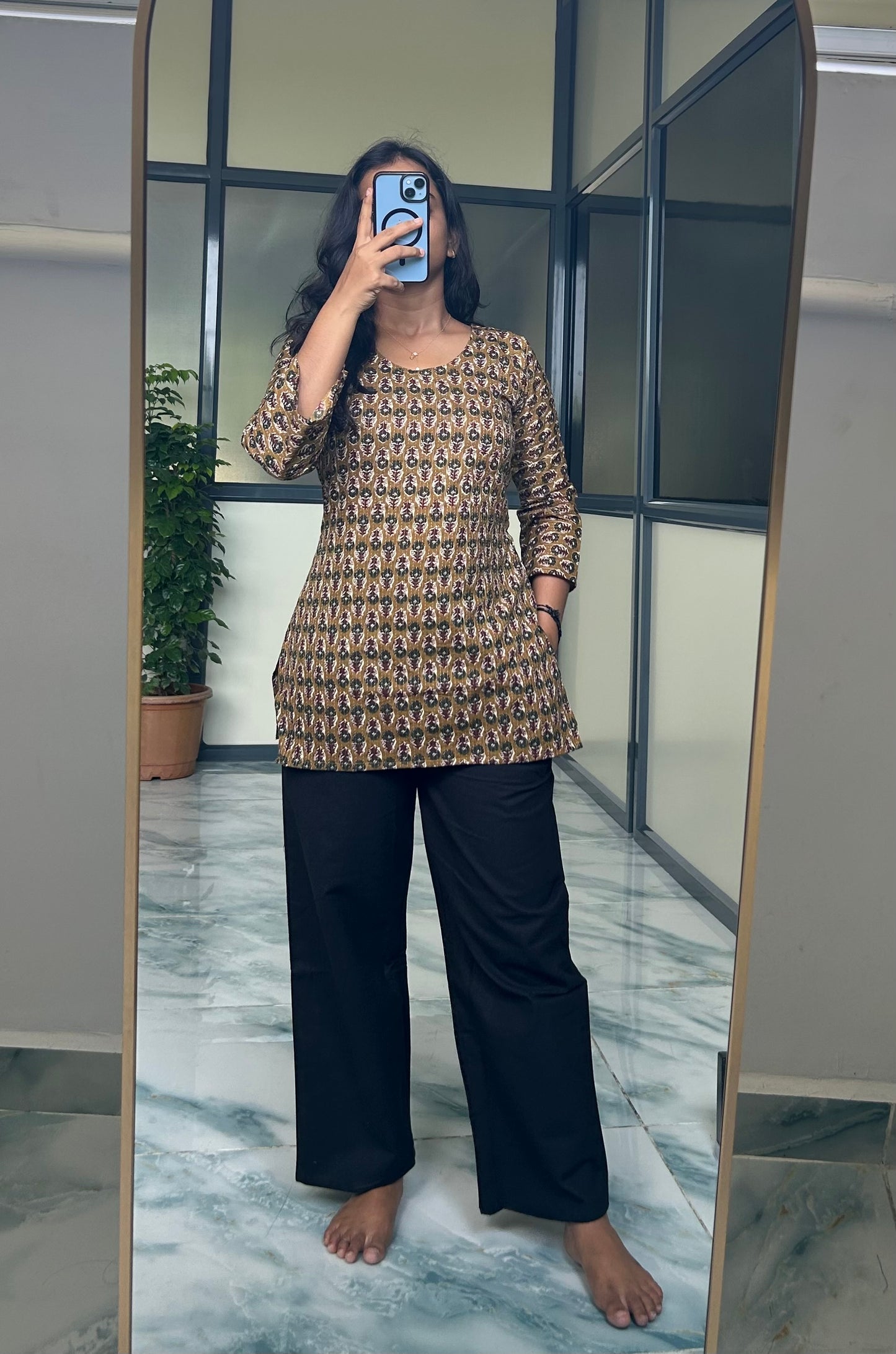Meena - Mustard Yellow Short Top