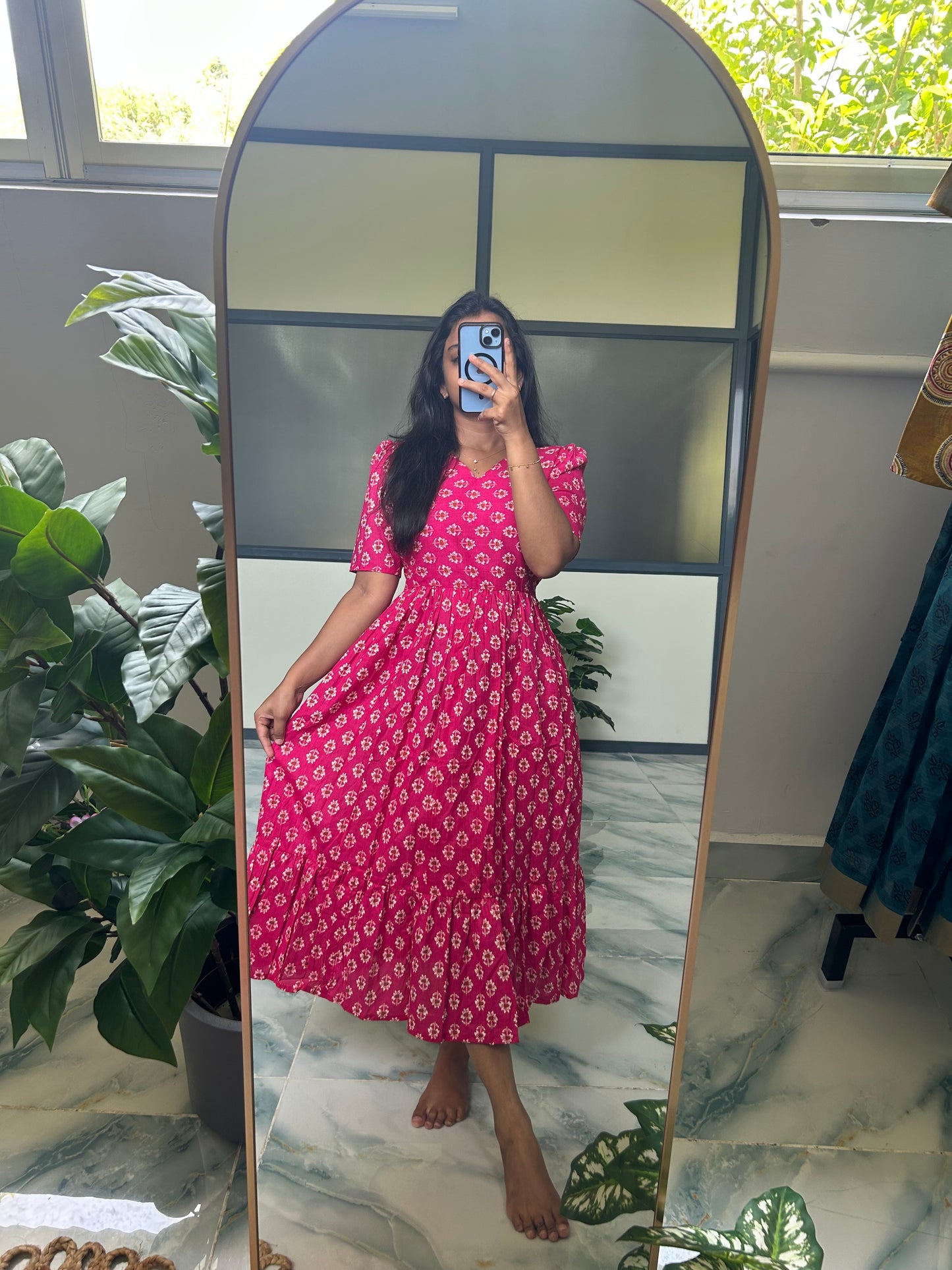 Kayal- Dark Pink Midi Nighty