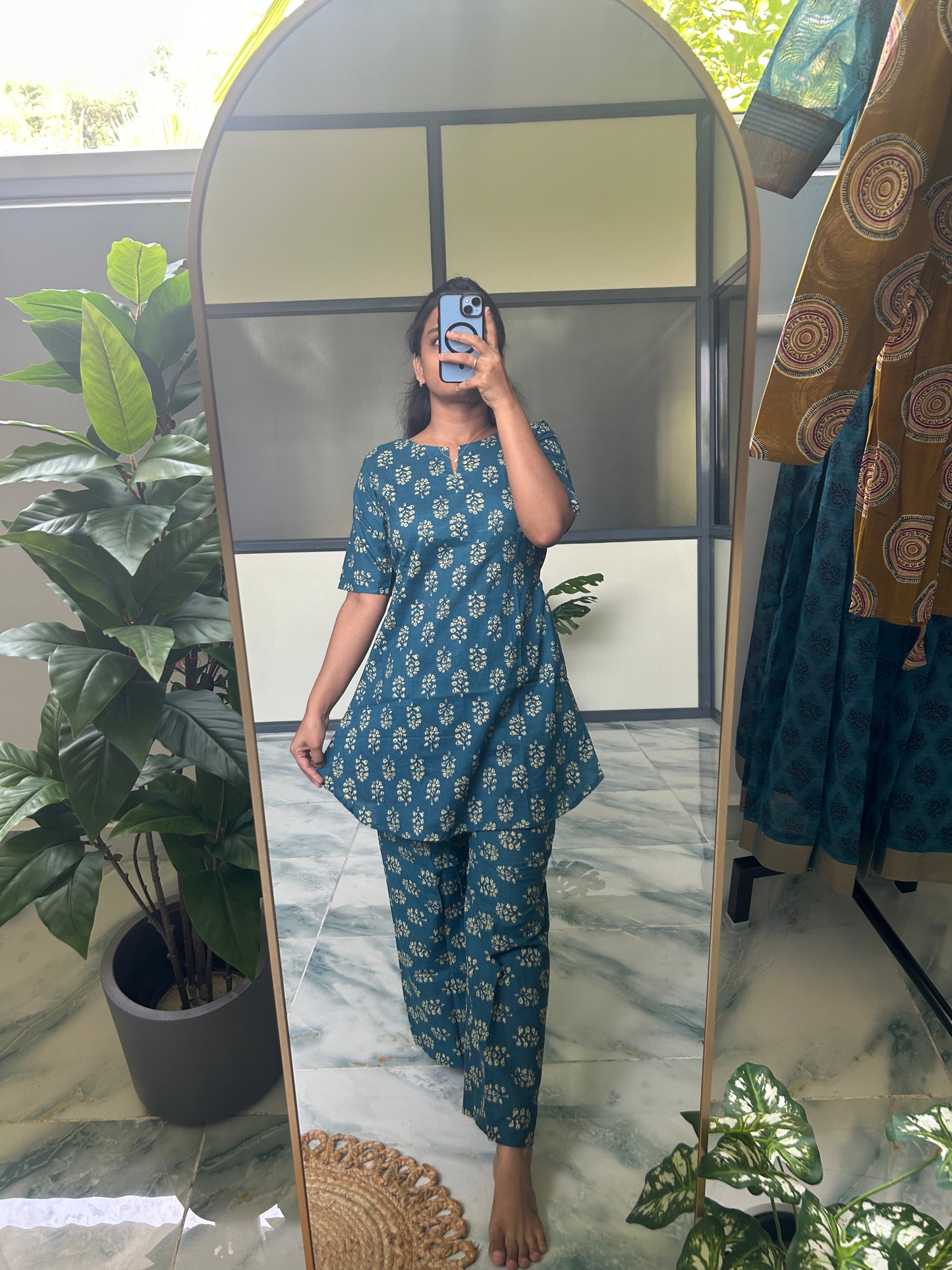 Heera - Teal Blue Night Suit