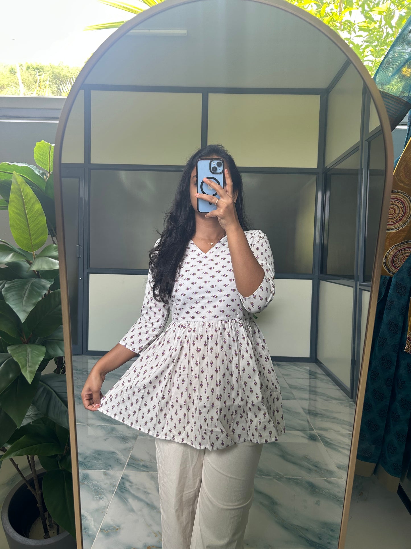 Isha - White Peplum Top