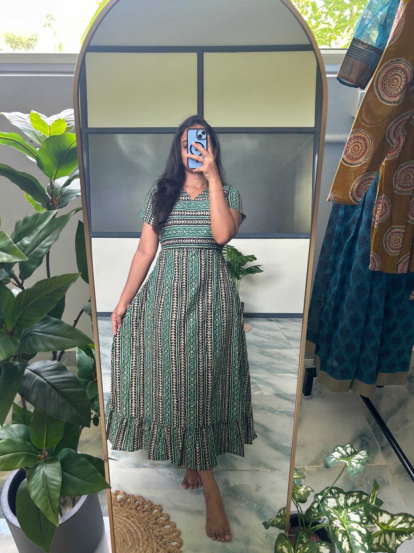 Tara -Green Aline Midi Nighty