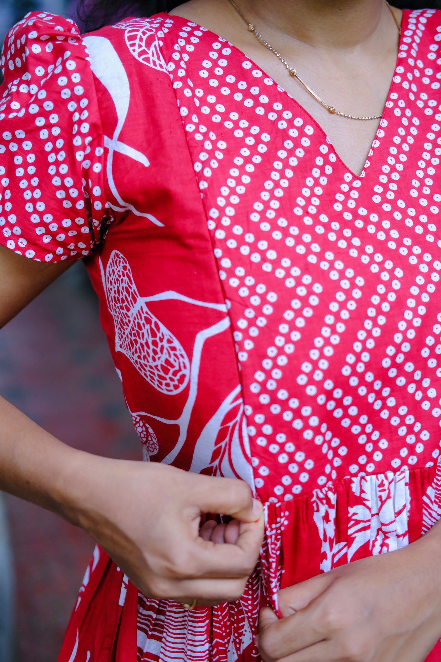 Mullai - Red Floral Maxi Nighty