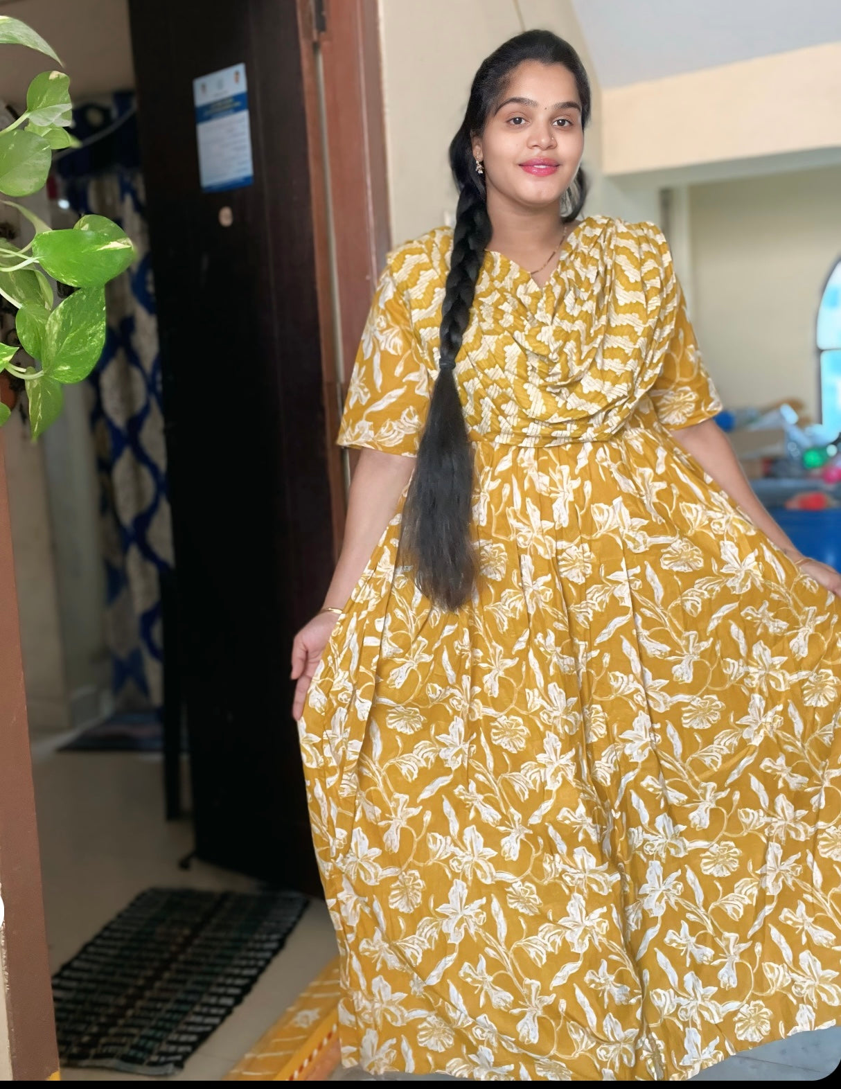 Kaveri - Mustard Maxi Nighty
