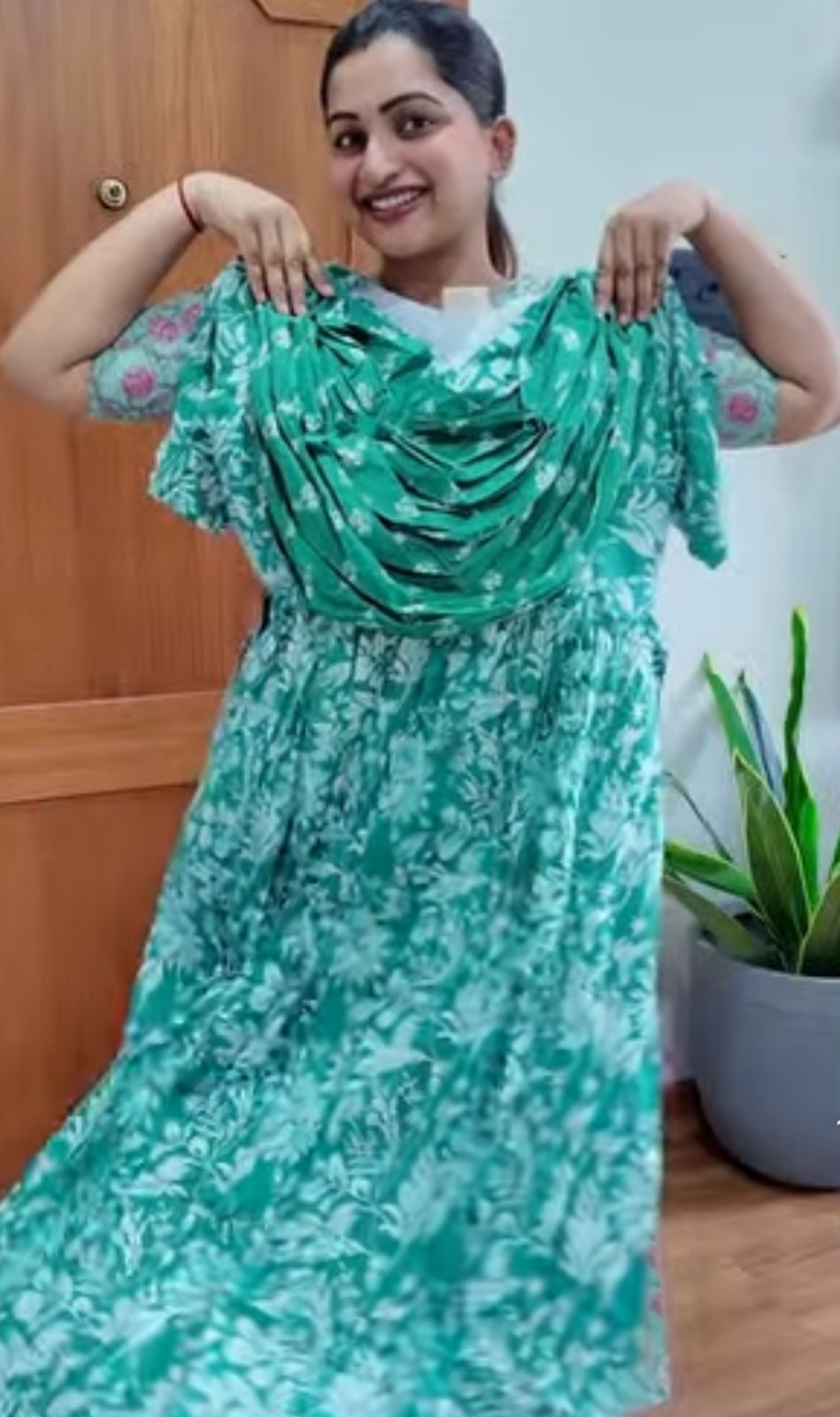 Kaveri - Teal Green Maxi Nighty