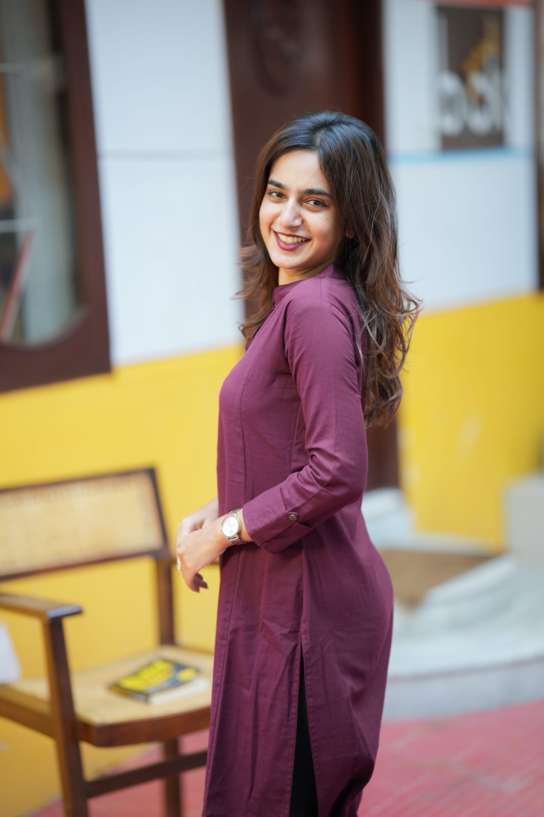Elena - Maroon Straight Cut Kurti