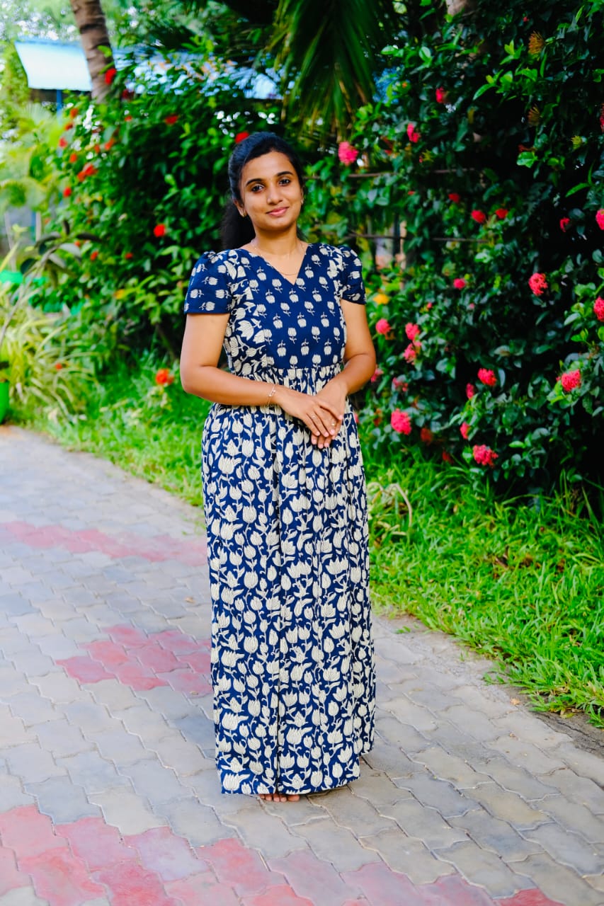 Mullai - Blue Floral Maxi Nighty