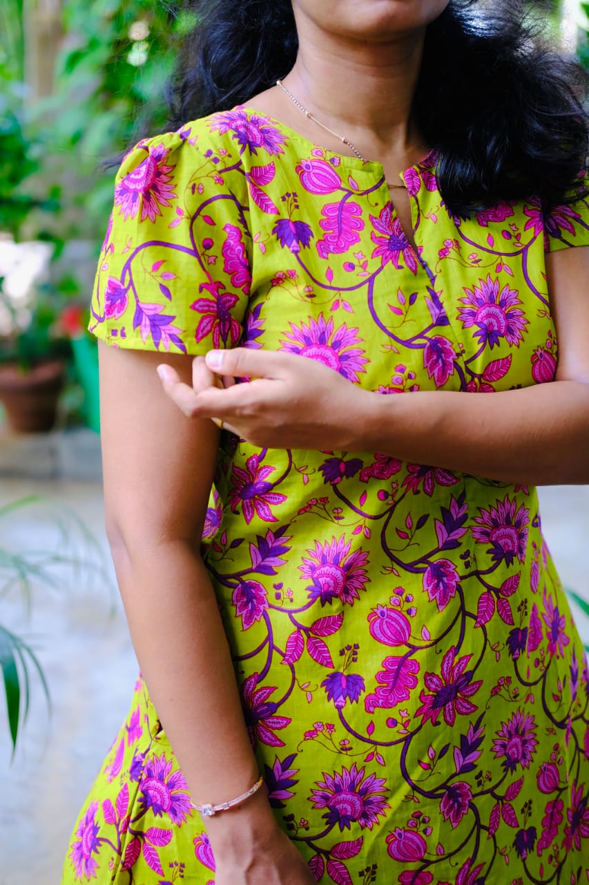 Heera - Green Floral Night Suit