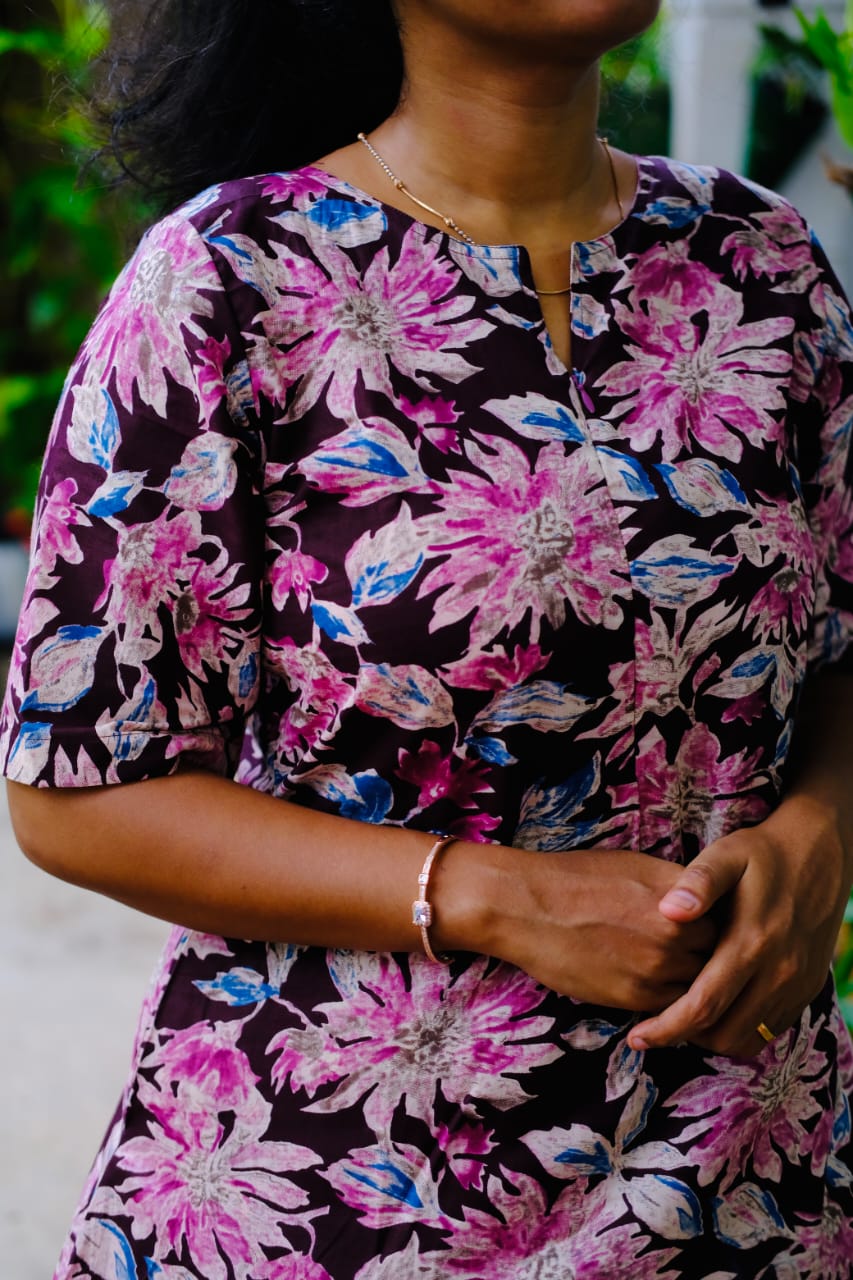 Heera - Purple Floral Night Suit