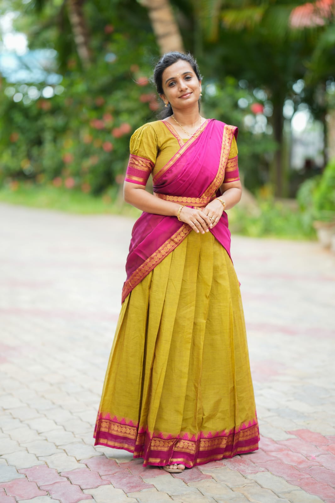 Ilavarasi - Crop Top & Skirt with Dupatta Set