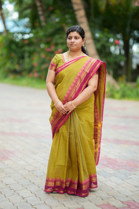 Ilavarasi - Cotton Saree with Zari Border