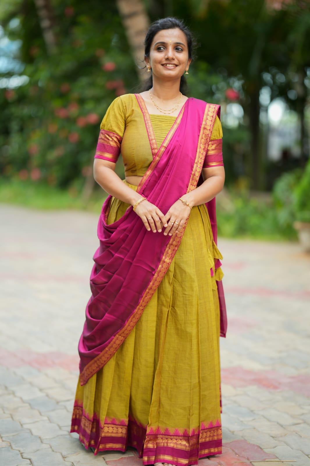 Ilavarasi - Crop Top & Skirt with Dupatta Set