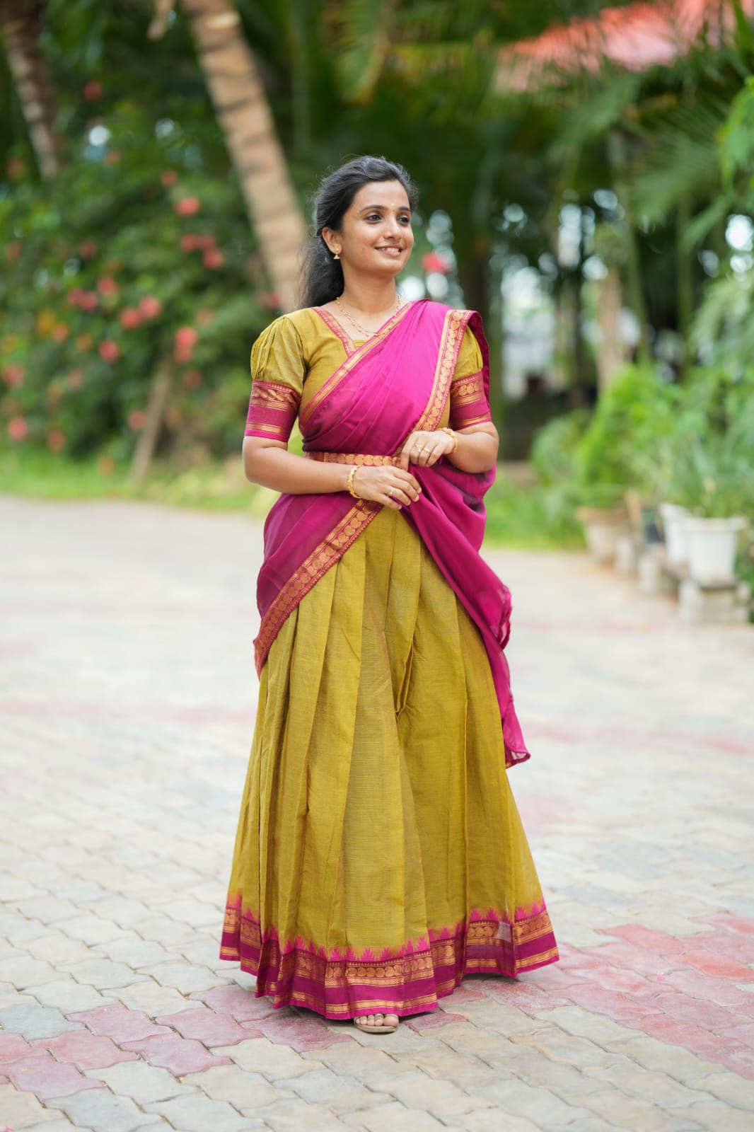 Ilavarasi - Crop Top & Skirt with Dupatta Set