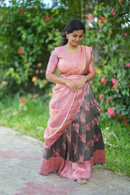 Rukmini - Crop Top & Skirt with Dupatta Set