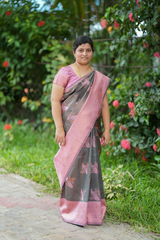 Rukmini - Cotton Saree with Zari Border