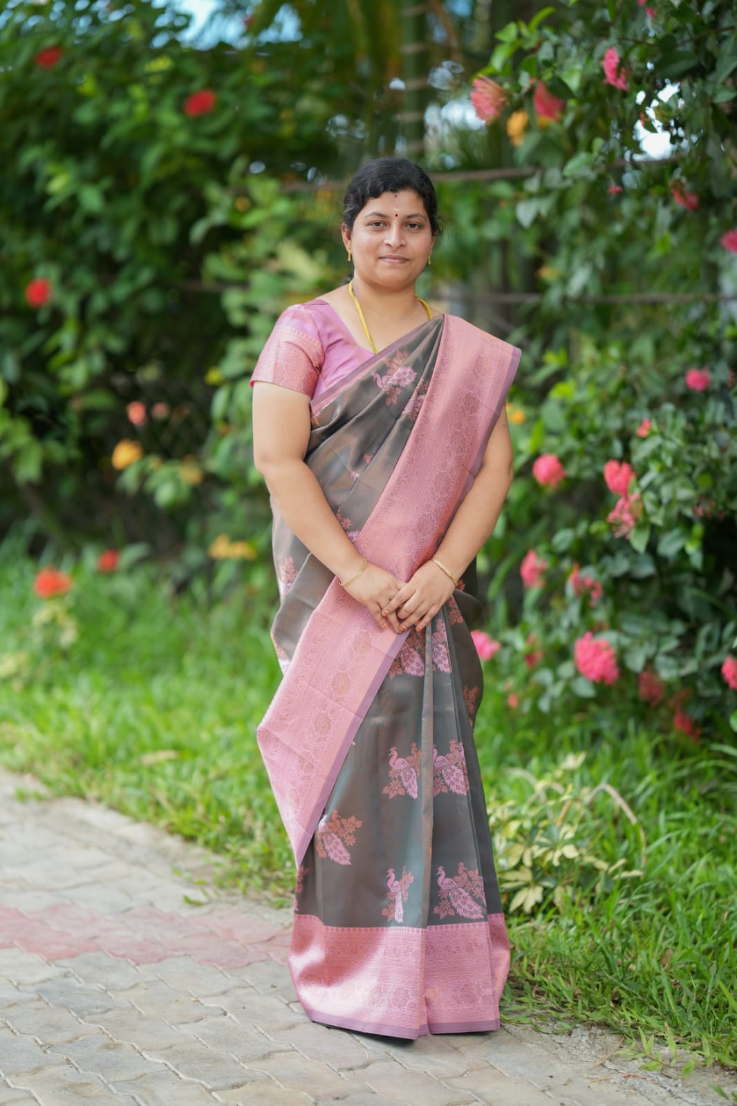 Rukmini - Cotton Saree with Zari Border