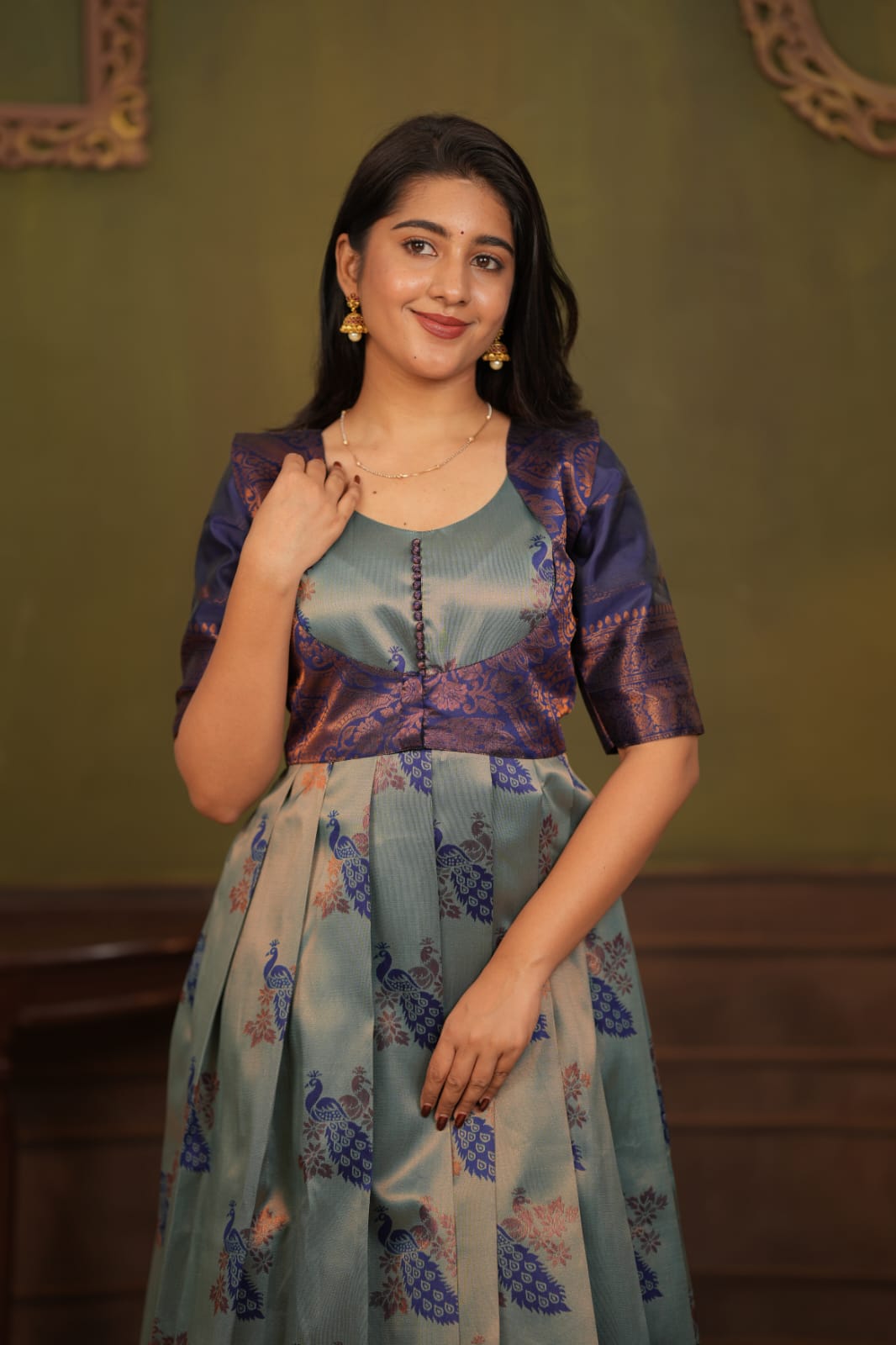 Rukmini - Blue Maxi with Coat