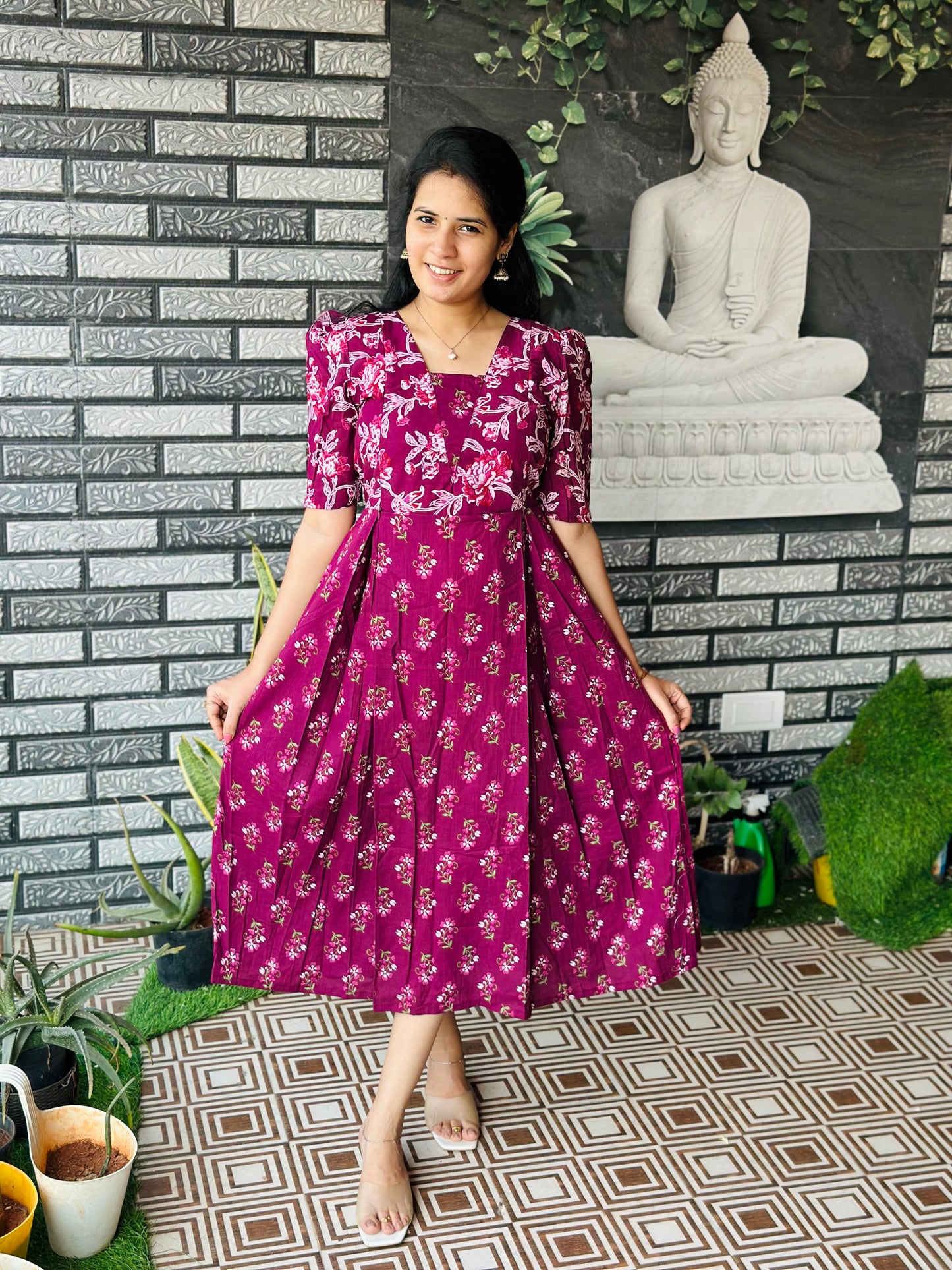 Nisha - Wine Midi Nighty