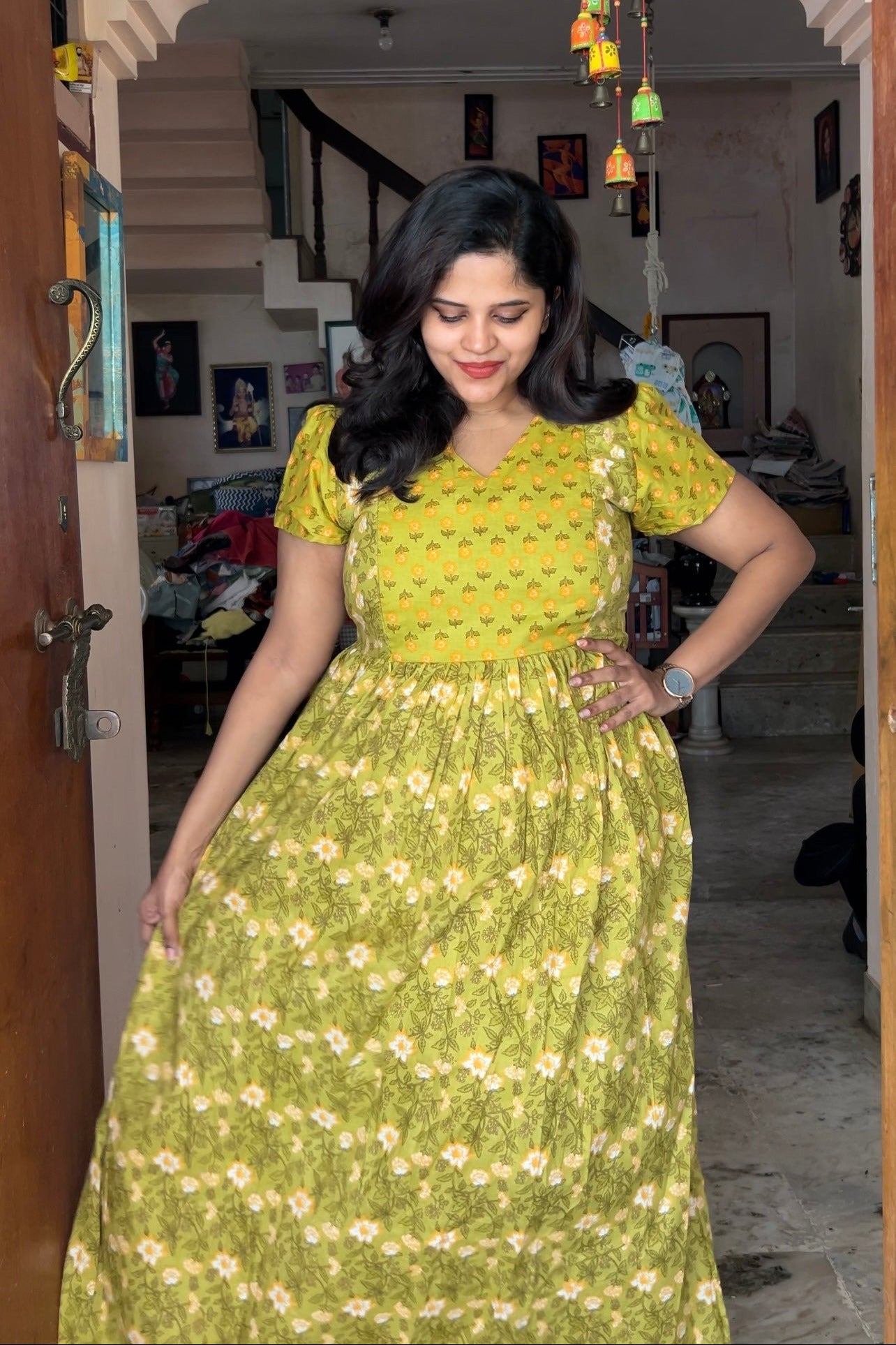 Mullai - Green Maxi Nighty