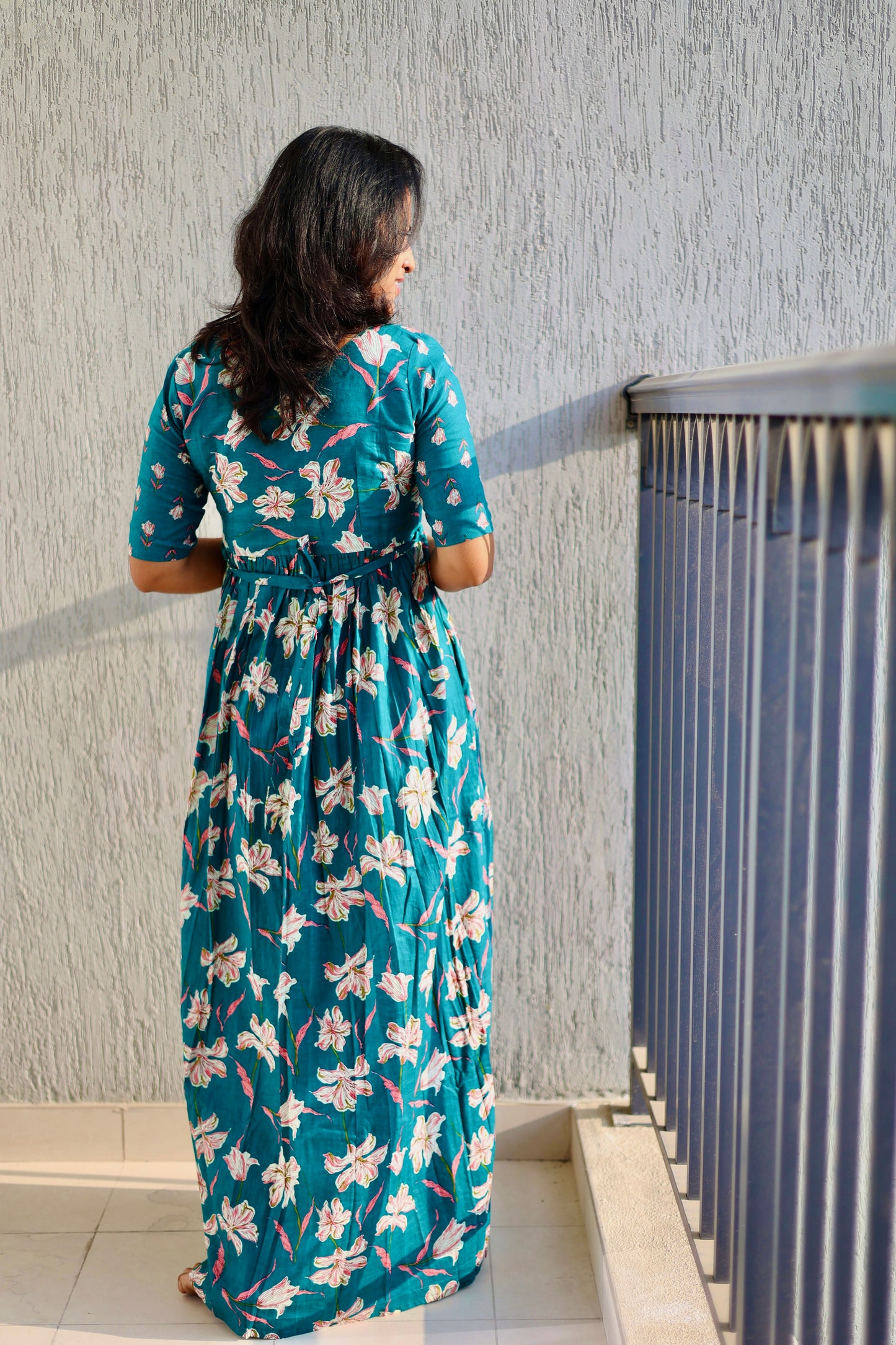 Mullai - Teal Blue Maxi Nighty