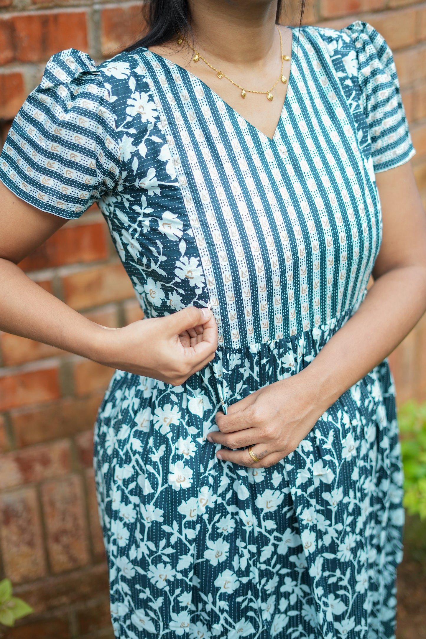 Mullai - Deep Aqua Maxi Nighty