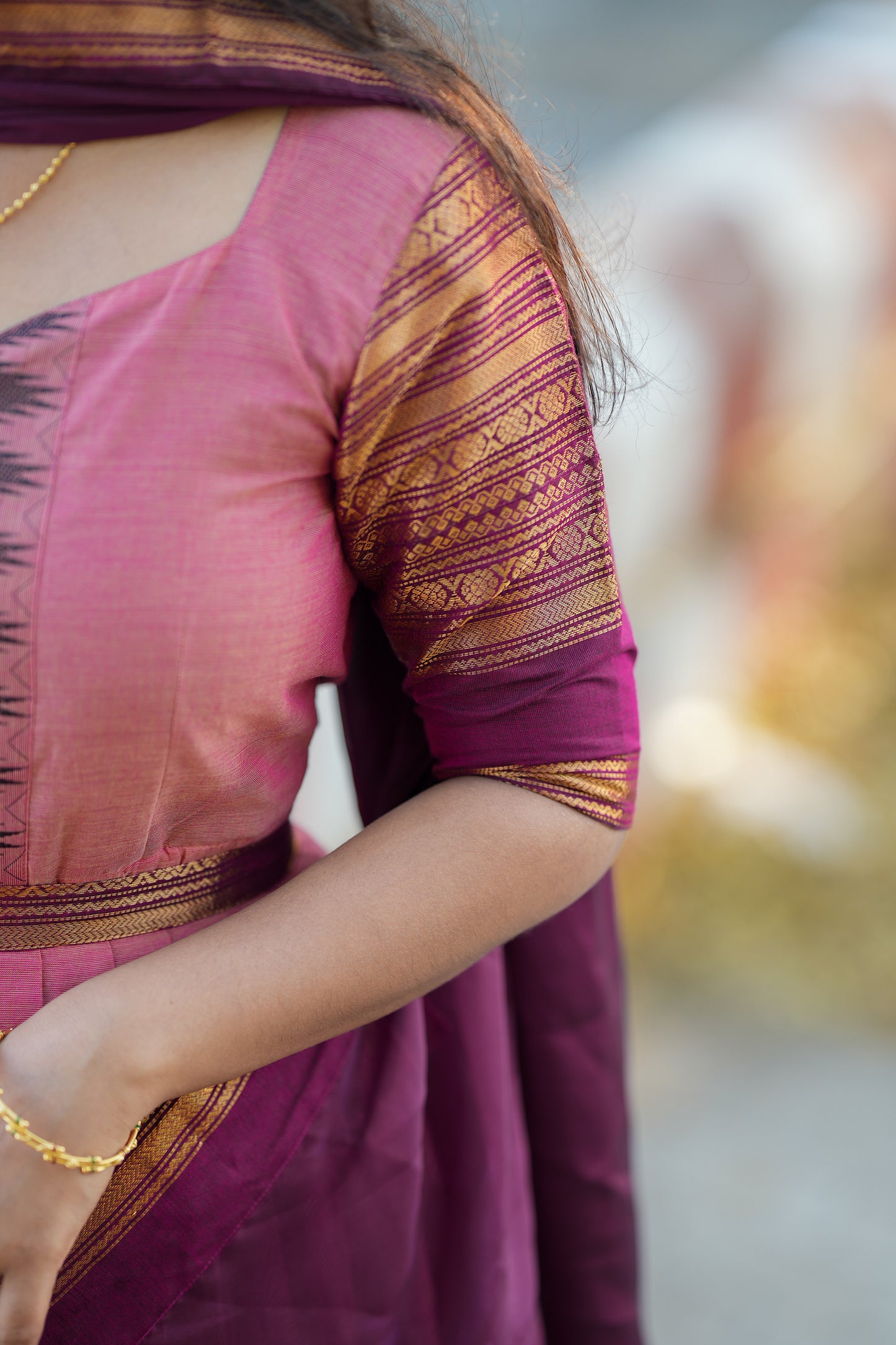 Aadhirai - Pink Cotton 2 In 1 Maxi