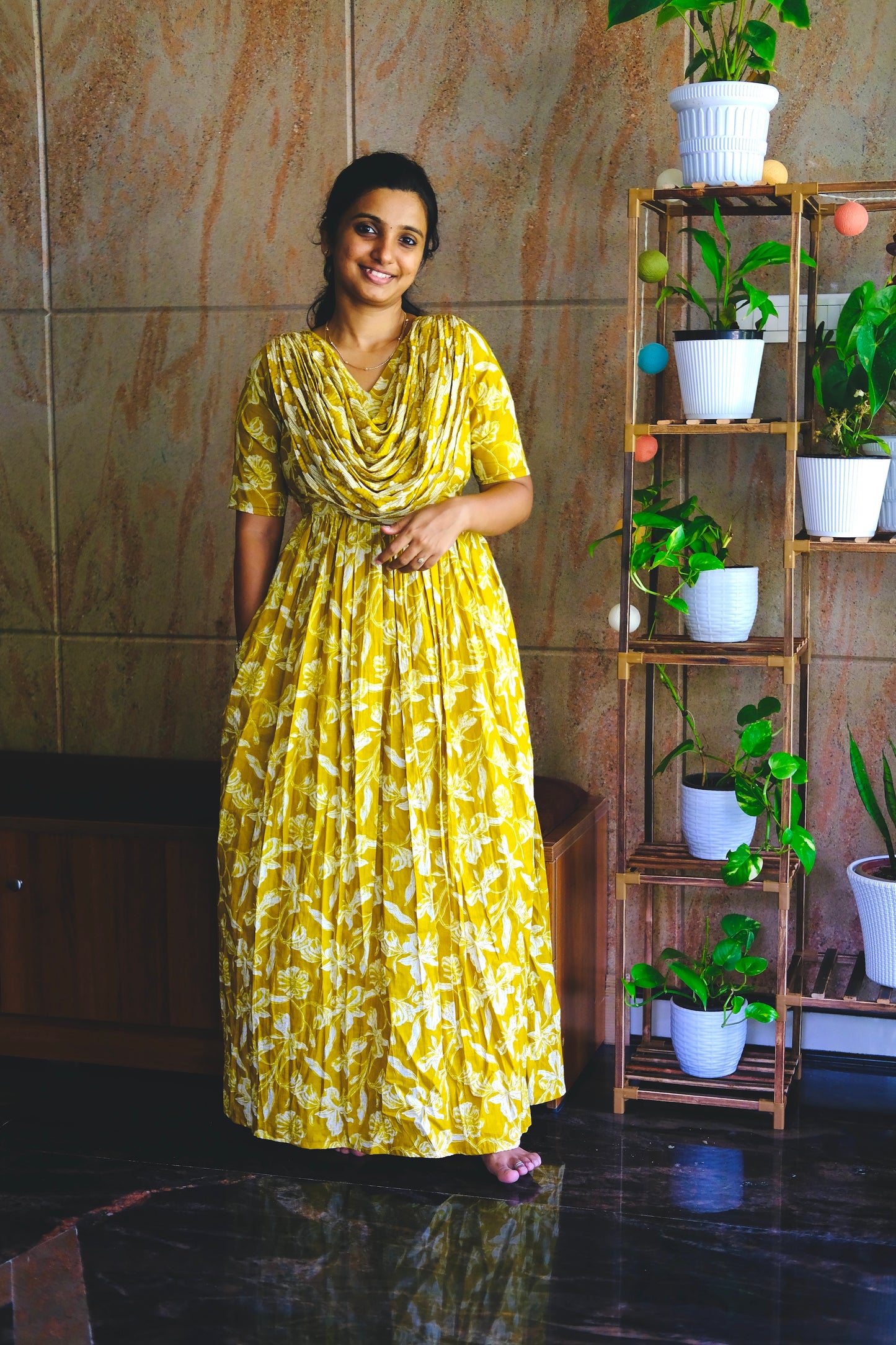 Kaveri - Mustard Maxi Nighty