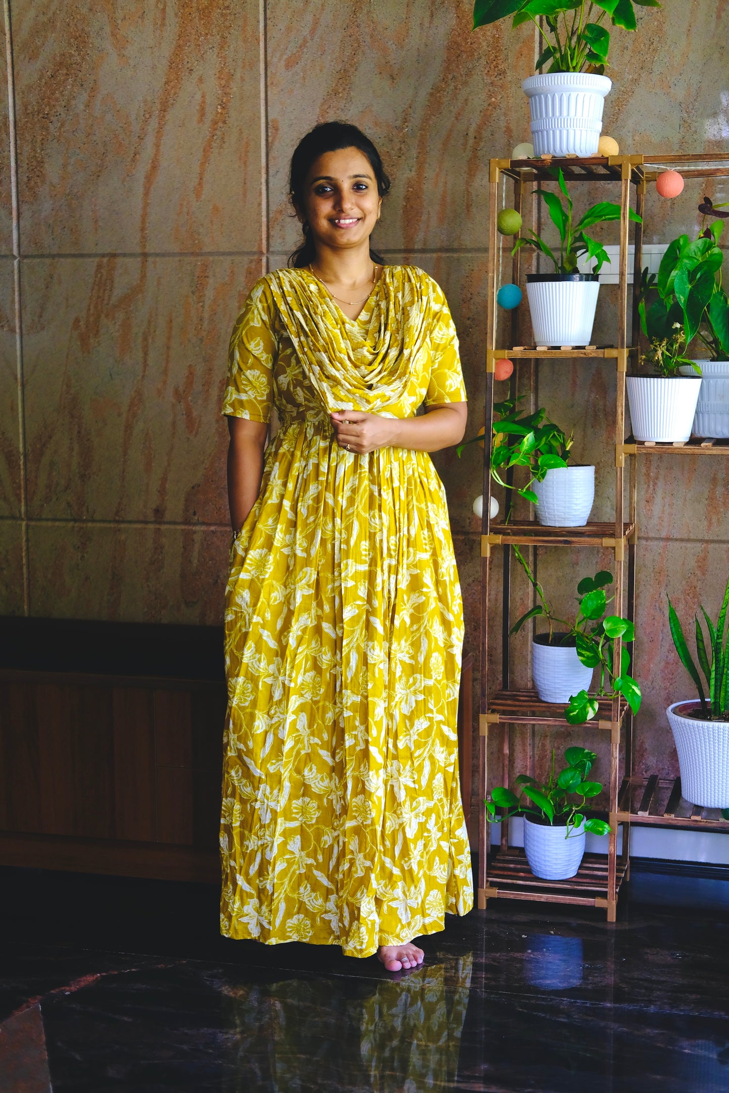 Kaveri - Mustard Maxi Nighty