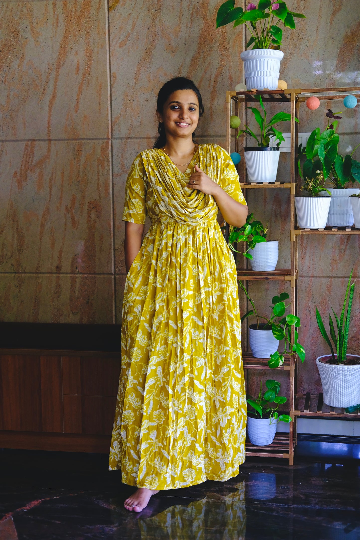 Kaveri - Mustard Maxi Nighty