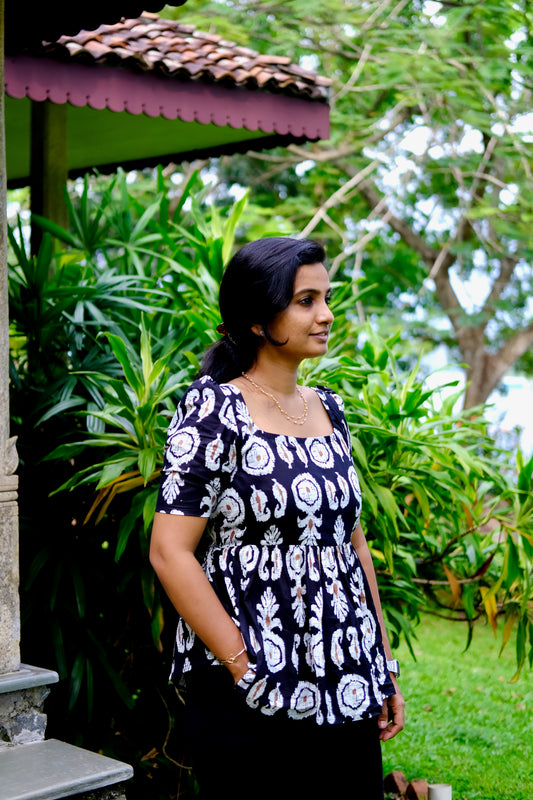 Isha - Black Peplum Top