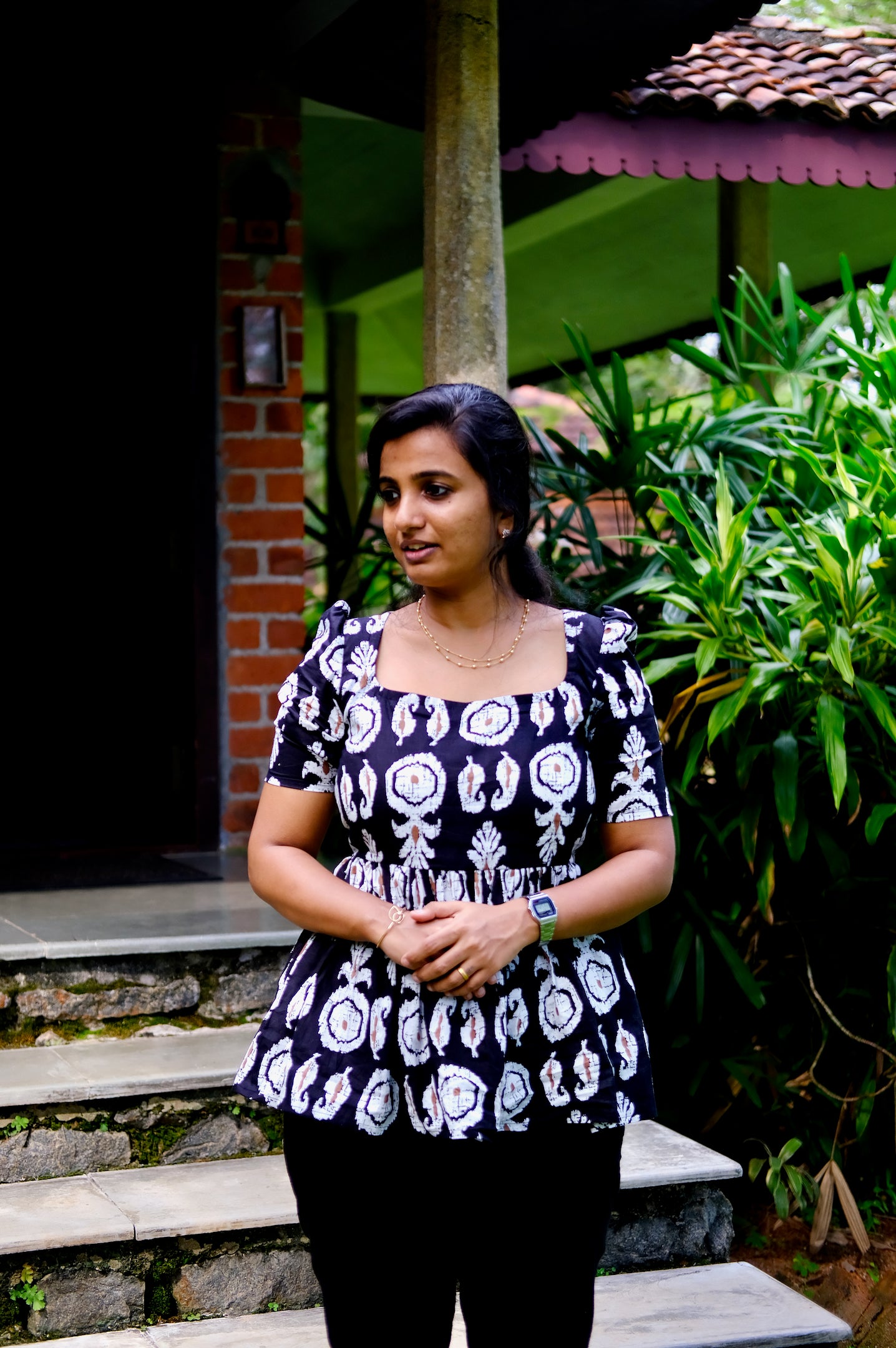 Isha - Black Peplum Top