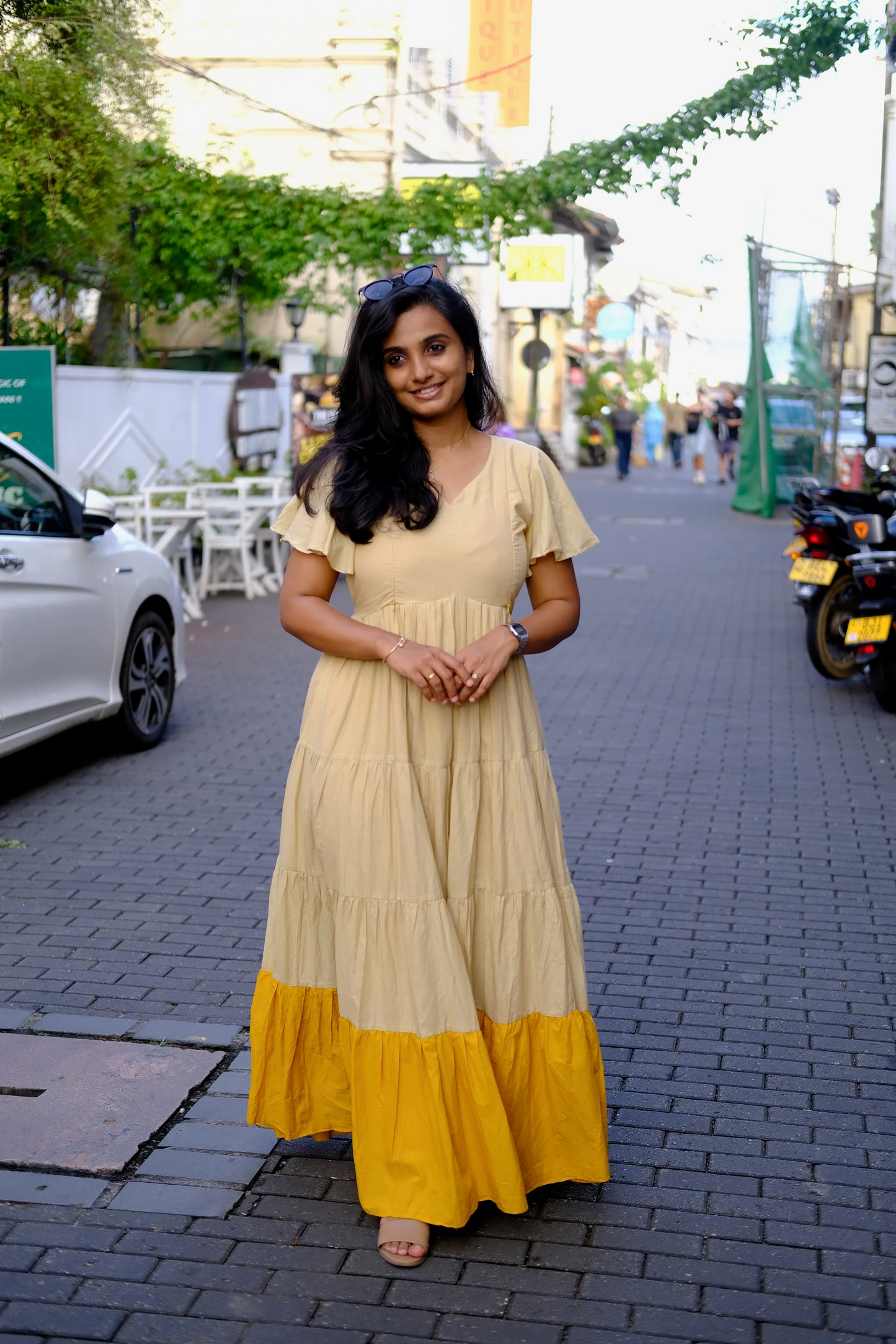 Naya - Beige Yellow Maxi Dress