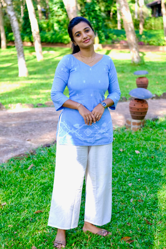 Alia - Blue Corset Back Short Top