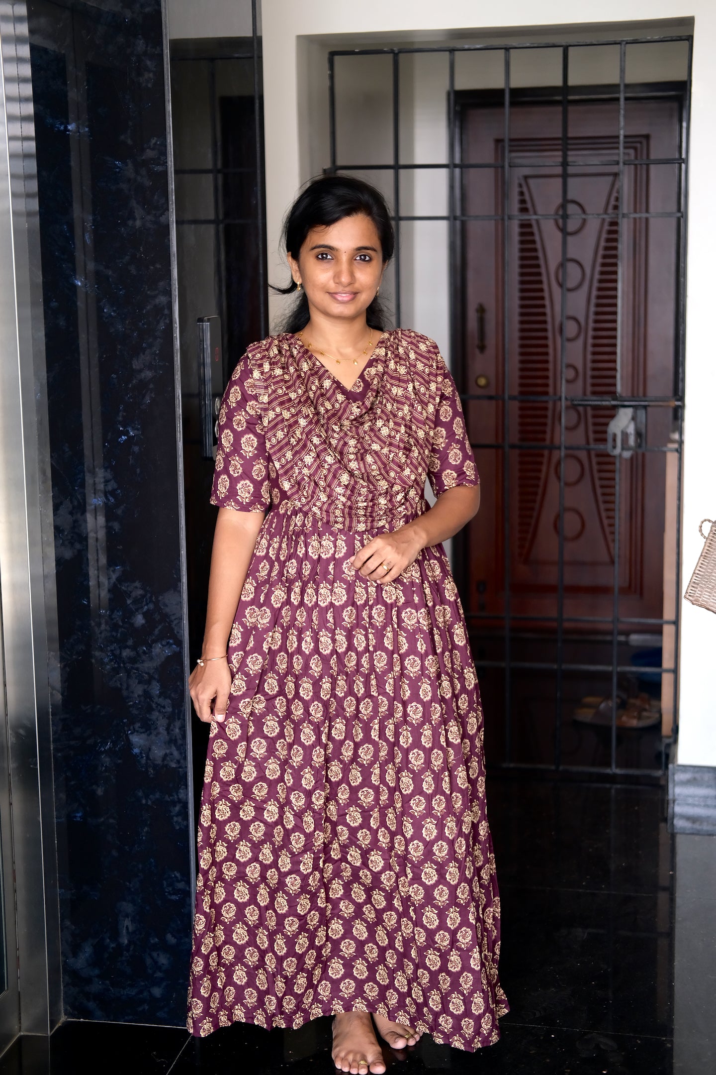 Kaveri - Brown Maxi Nighty