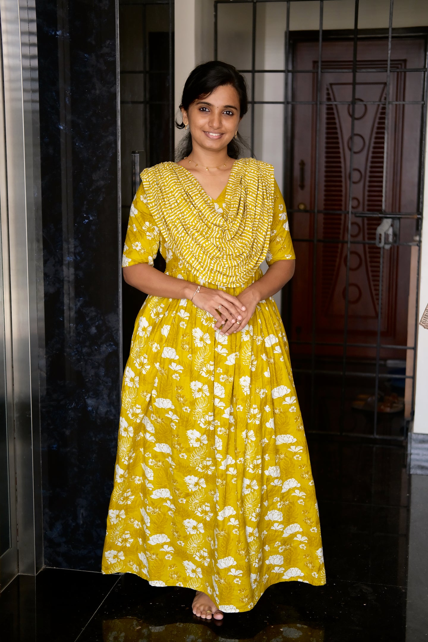 Kaveri - Mustard Maxi Nighty
